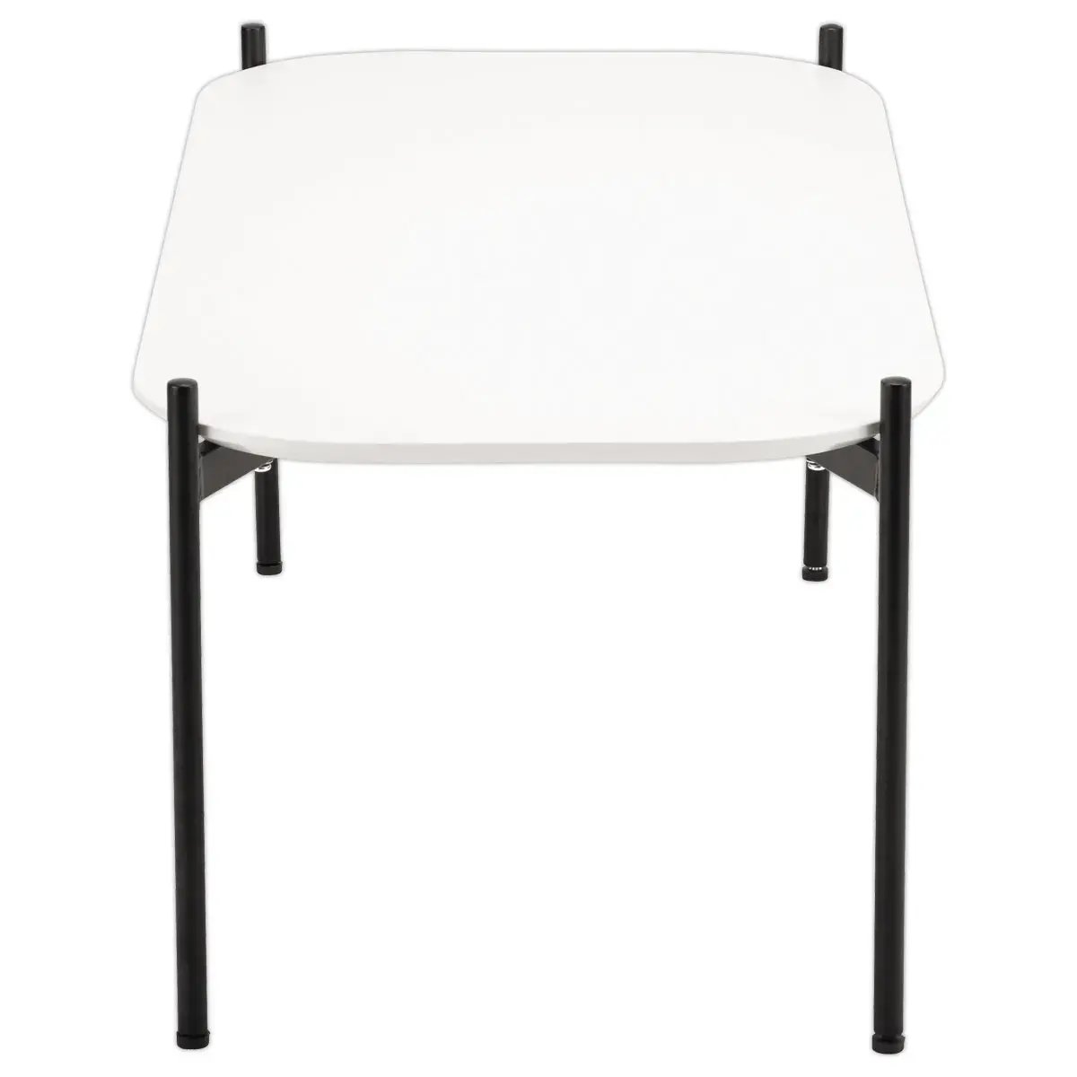 Table basse MEET 100 x 50 Blanc pieds noirs