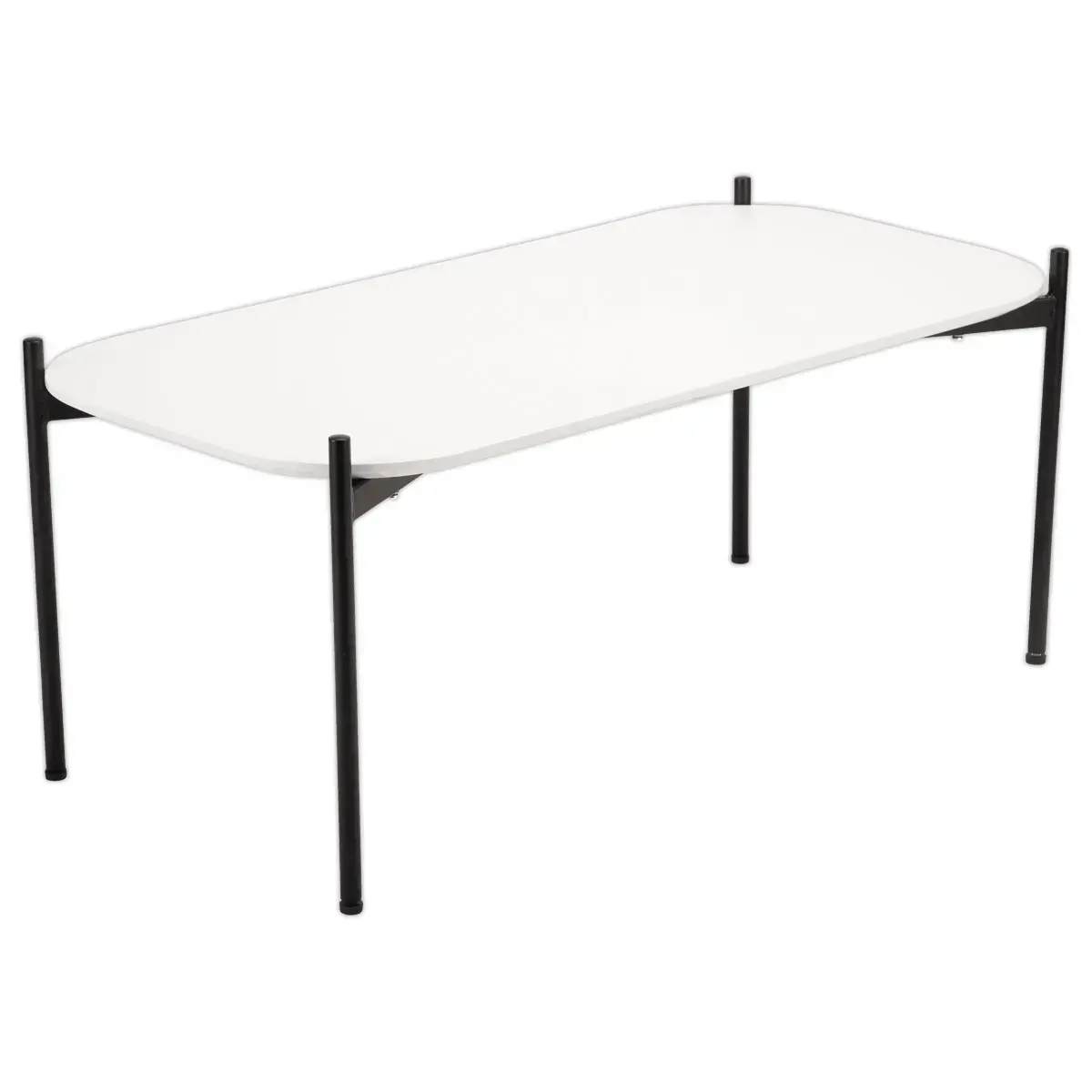 Table basse MEET 100 x 50 Blanc pieds noirs