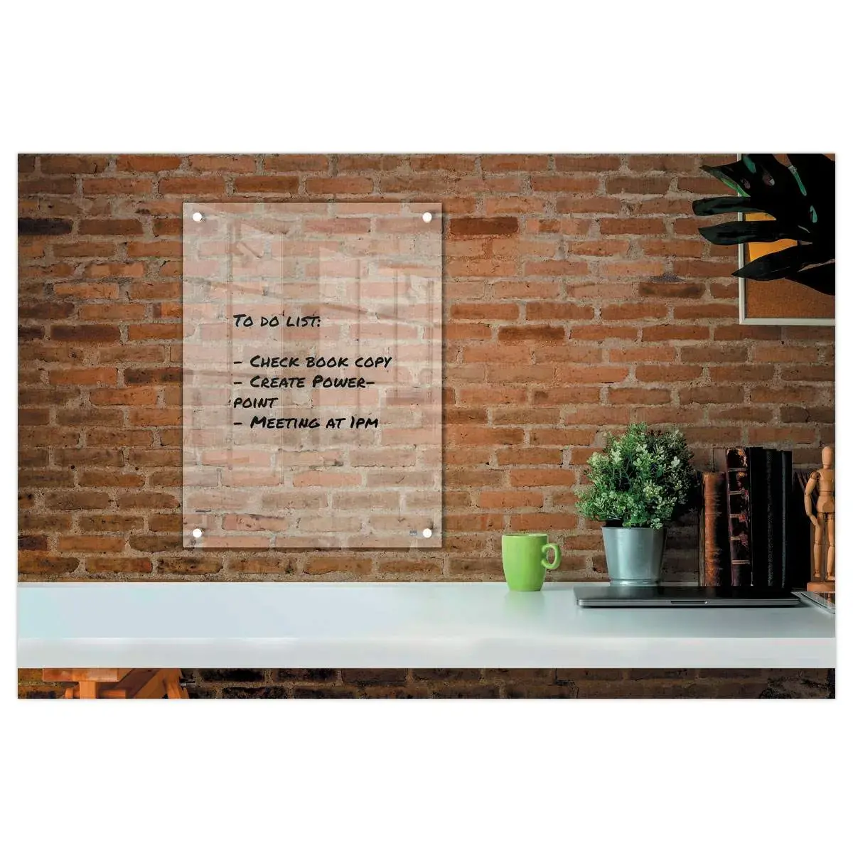 Tableau blanc en acrylique transparent - 60 x 45 cm - NOBO