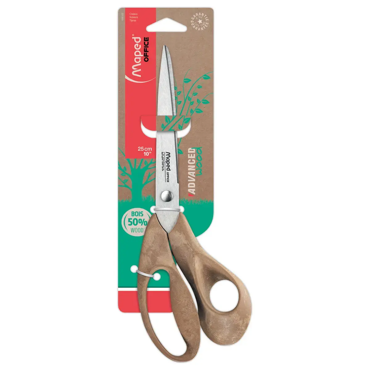 Ciseaux Advanced wood 25 cm asymétriques - Maped