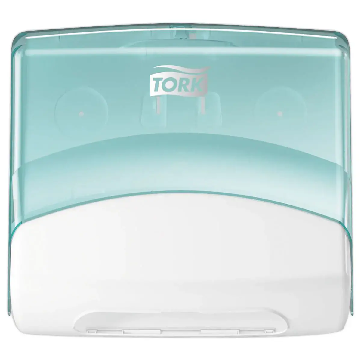 Distributeur pour papiers/Chiffons Pli&eacute;s Top-Pak W4 - Blanc et turquoise - TORK 