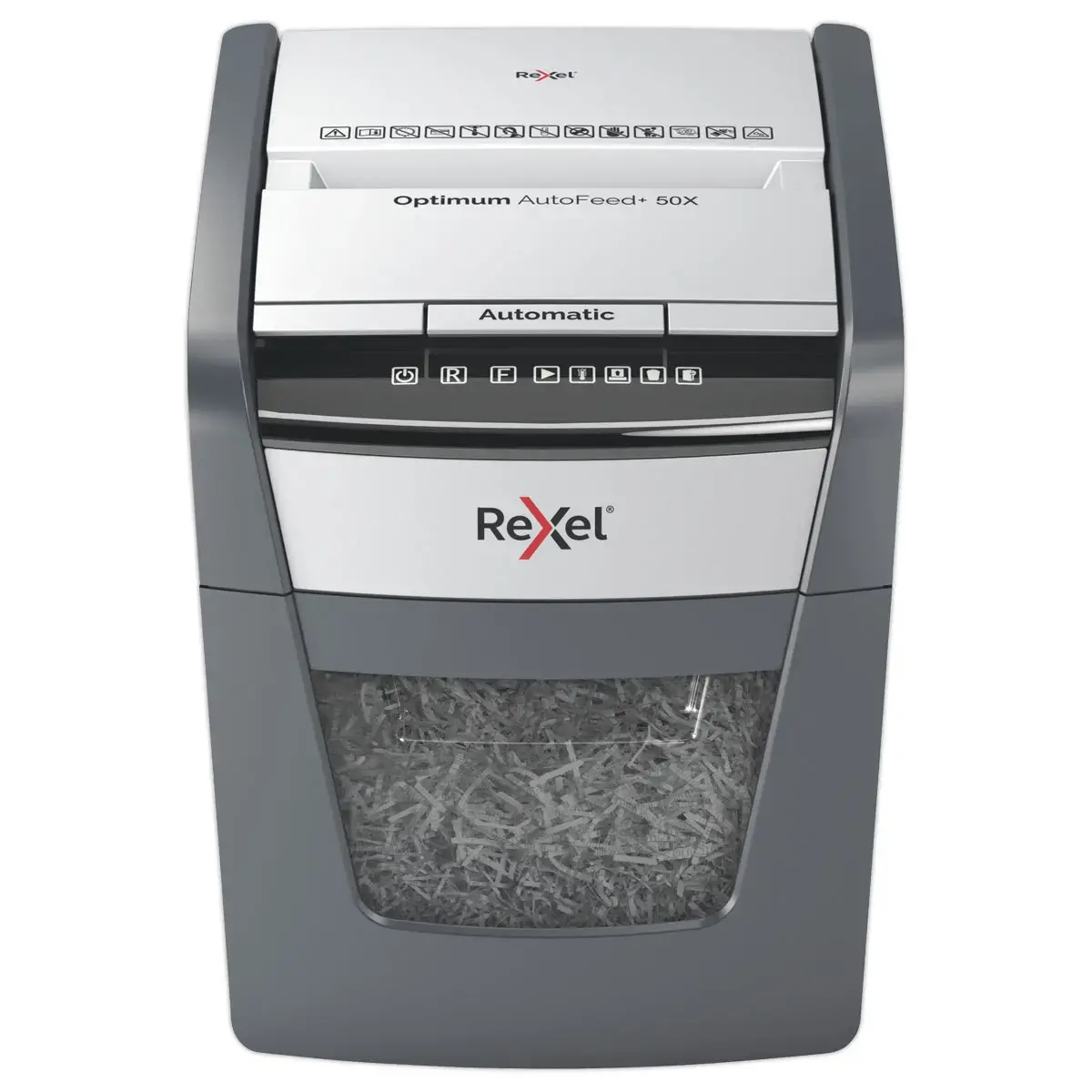 Destructeur de documents Optimum Auto+ 50X - Coupe Crois&eacute;e - 50 feuilles - 20L - REXEL 