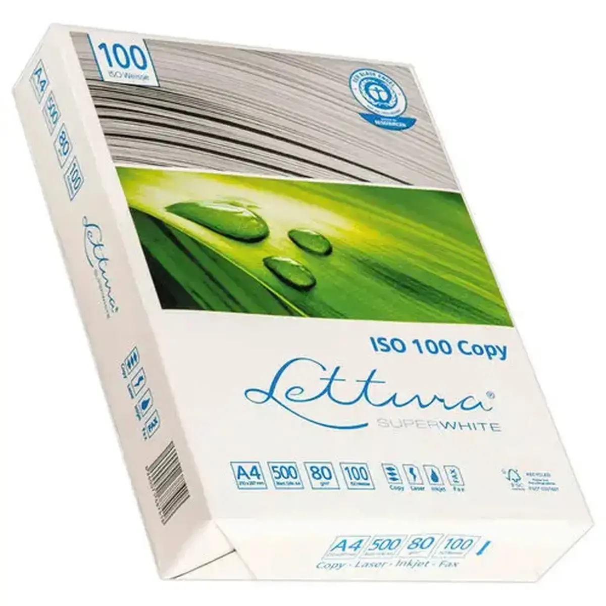 240 Papier Lettura A4 80G 100% recycl&eacute; blancheur 135 CIE 