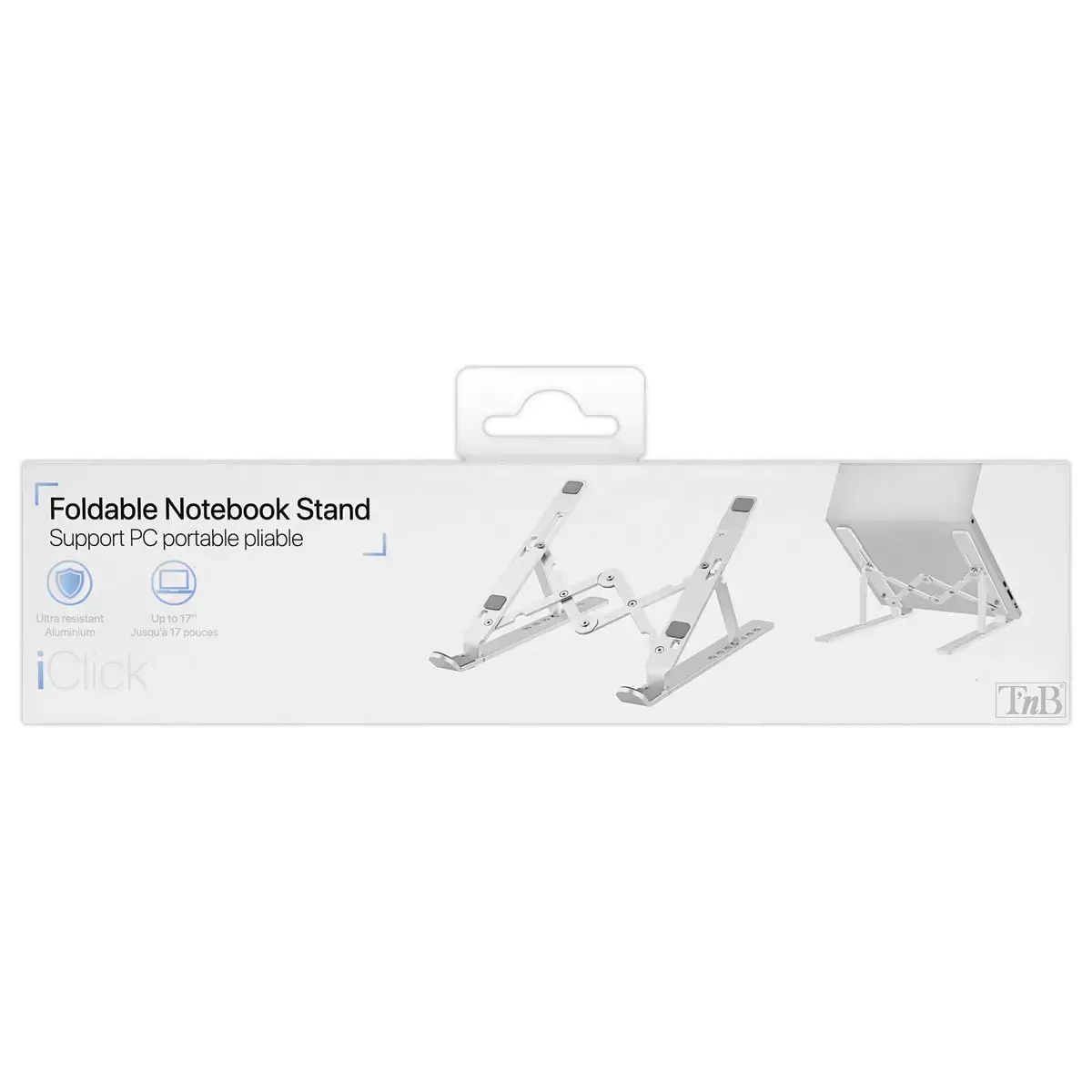 Support pour ordinateur portable compact iClick - Écrans jusqu'à 17" - Pliable - T'nB