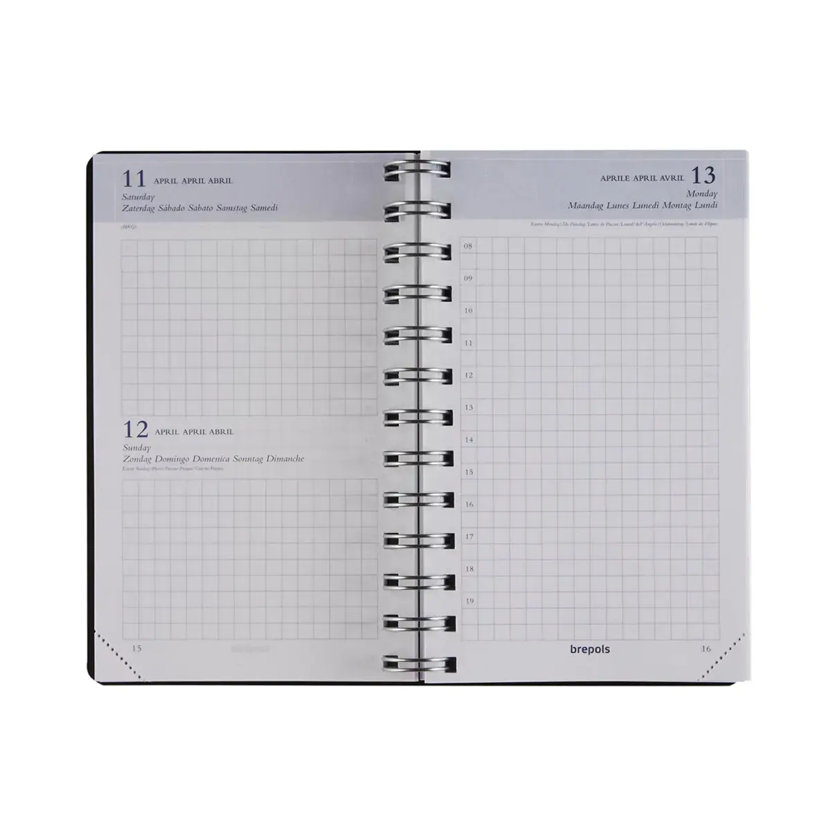 Agenda journalier Brepols Chantier recyclé polypro - 10x16,5 cm - Noir
