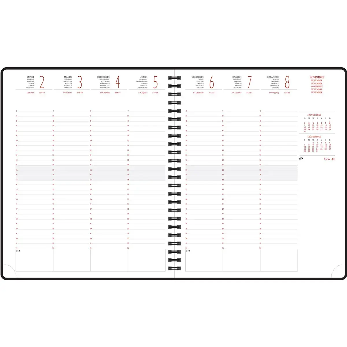 Agenda semainier Exacompta Chemin des Marettes - 18,5 x 22,5 cm - Bleu