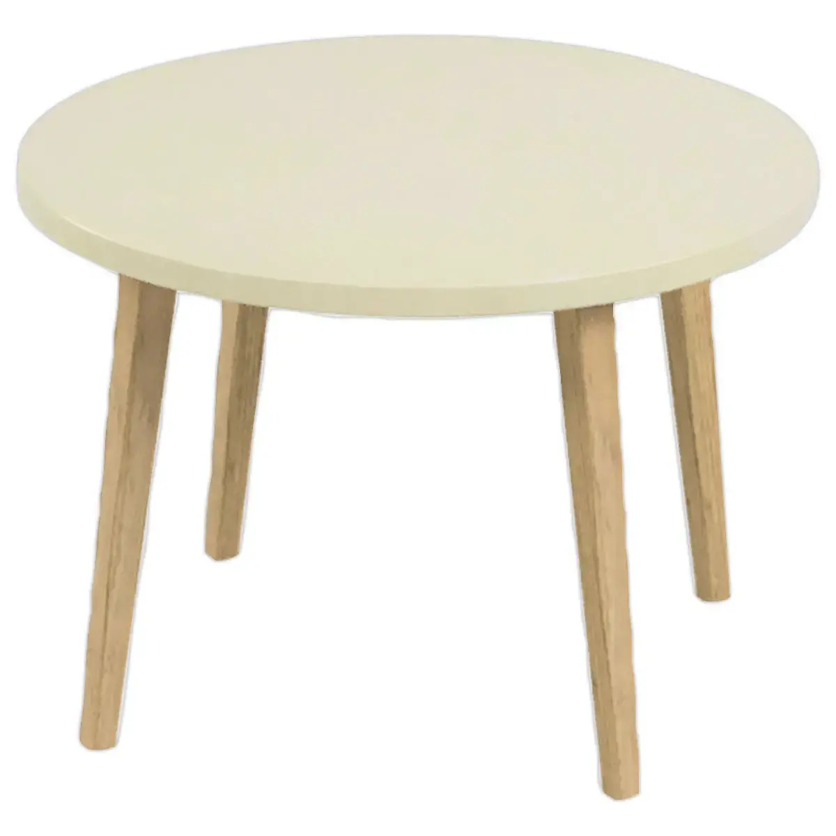 Table basse unie upcyclée beige montée