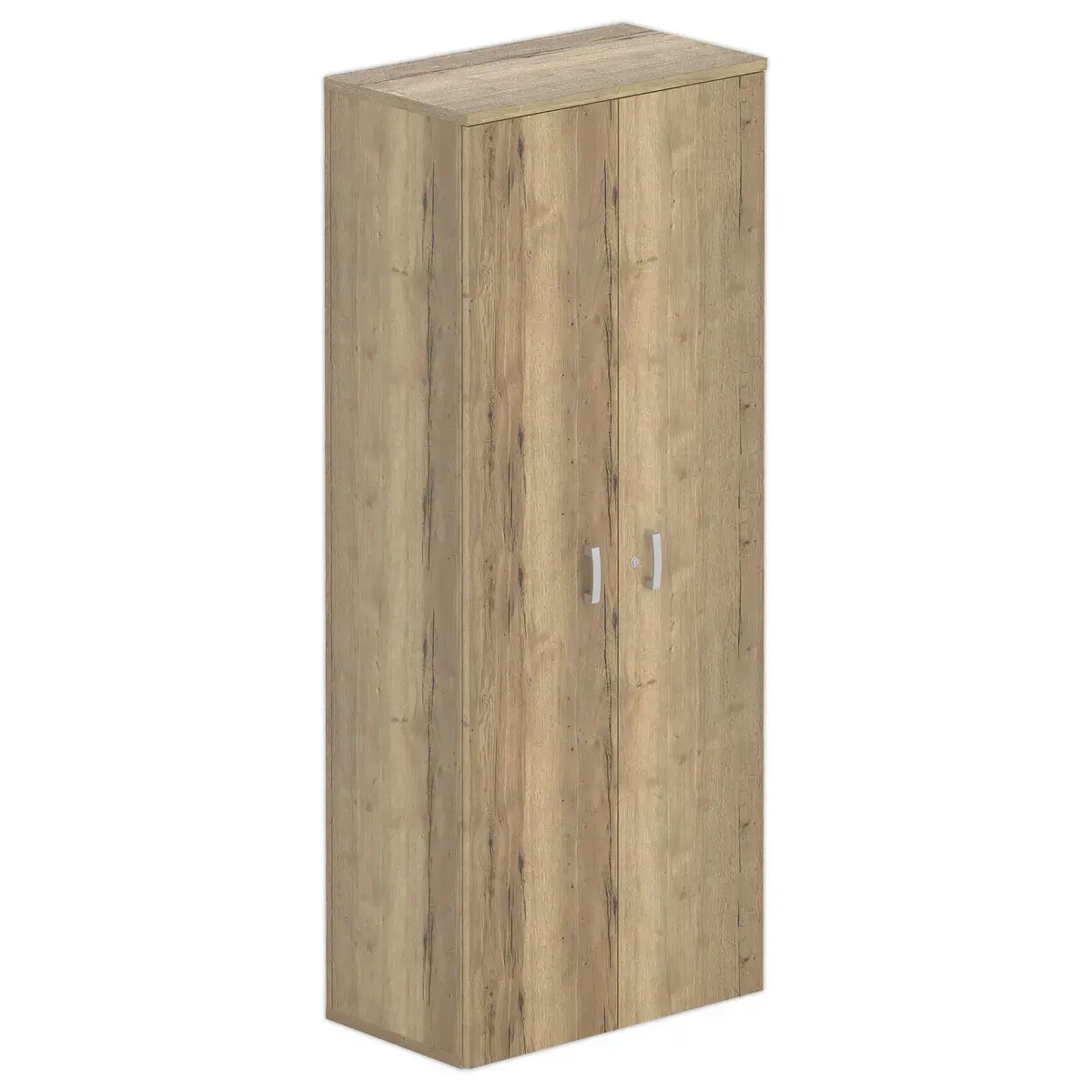 Armoire haute - 2 portes - 197 x 80 x 42 cm - Ch&ecirc;ne vein&eacute; 