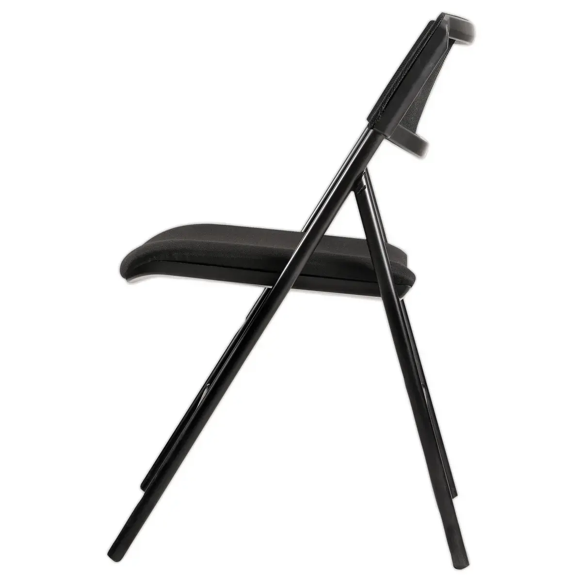 Chaise pliante r&eacute;sille pi&egrave;tement en acier &eacute;poxy noir 
