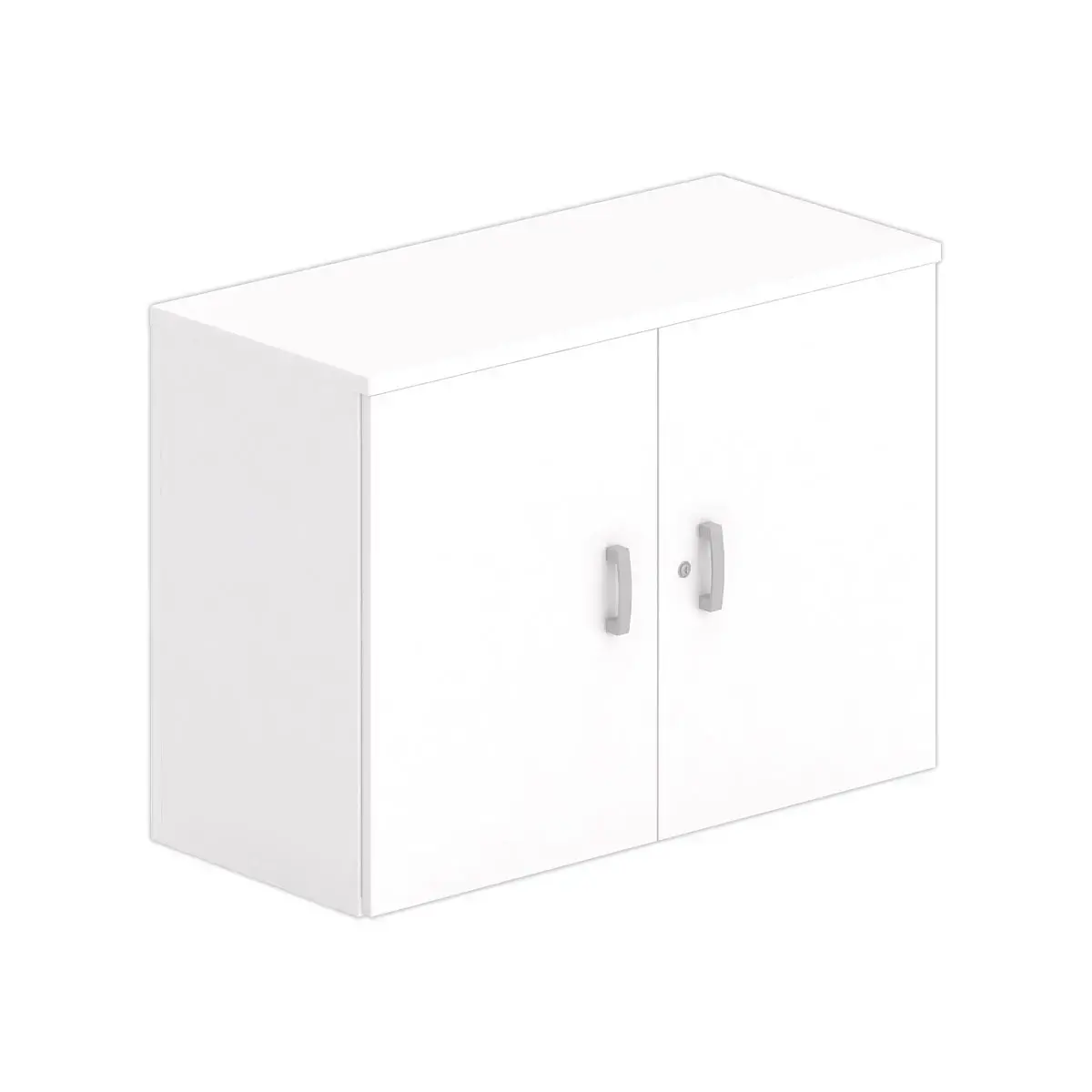 Armoire basse mélamine 2 portes 73x100x42cm blanc