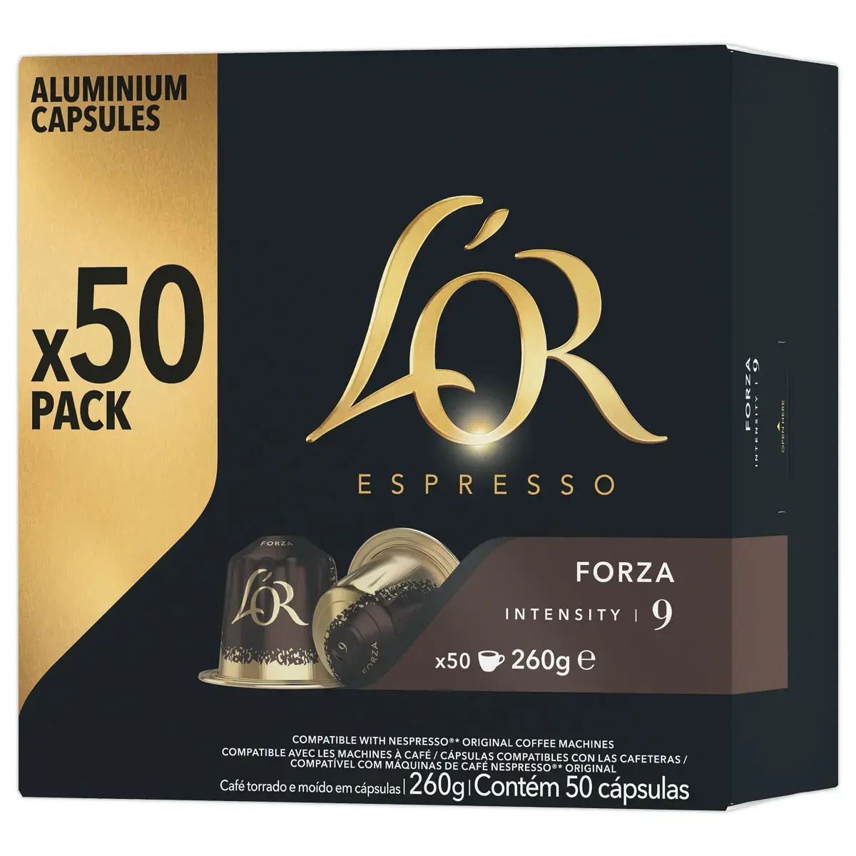 50 Capsules de café Espresso Forza - Compatible Nespresso - L'Or