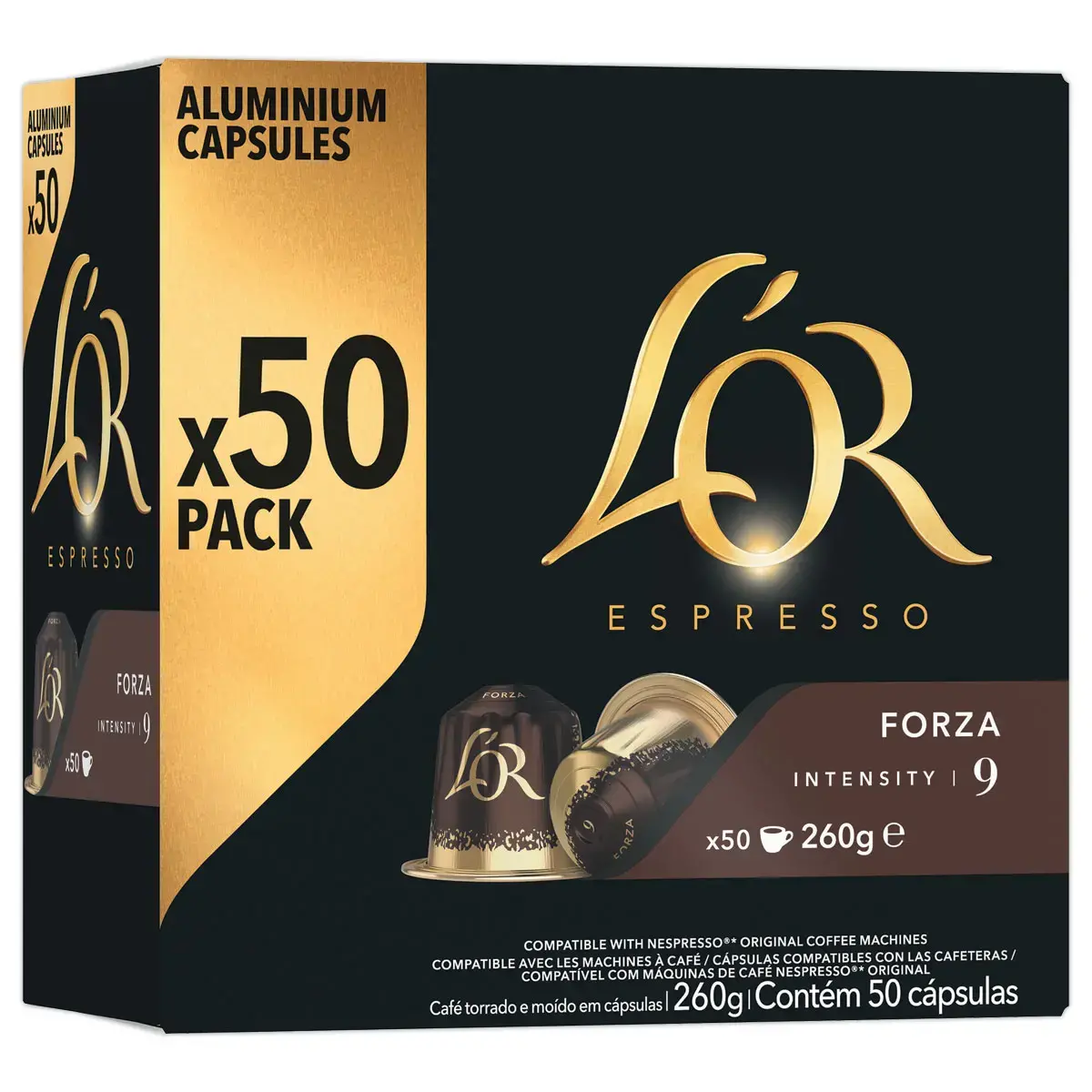 50 Capsules de café Espresso Forza - Compatible Nespresso - L'Or