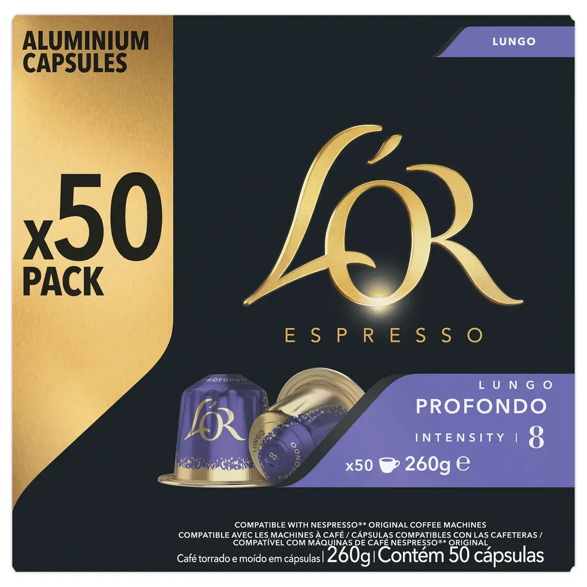 50 Capsules de café Espresso Lungo Profondo - Compatibles Nespresso - L'Or