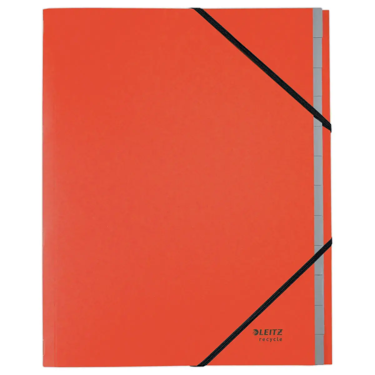 Trieur avec &eacute;lastiques LEITZ 12 touches - 100% recycl&eacute; - Rouge 