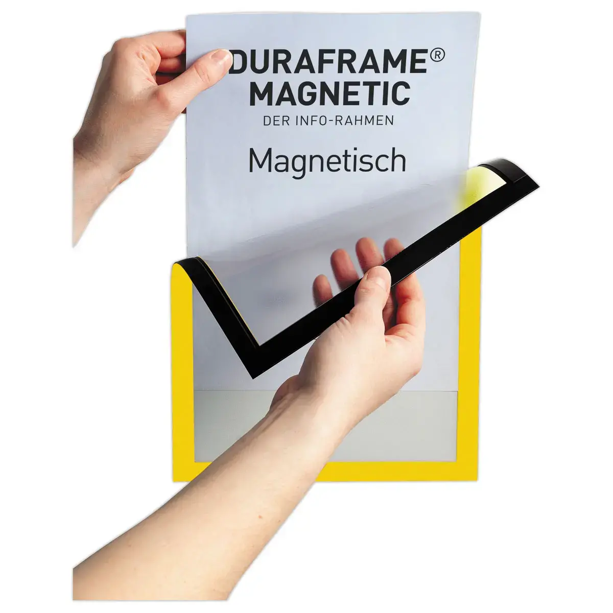 5 Cadres d'affichage magnétiques DURAFRAME MAGNETIC - A4 - Jaune - DURABLE