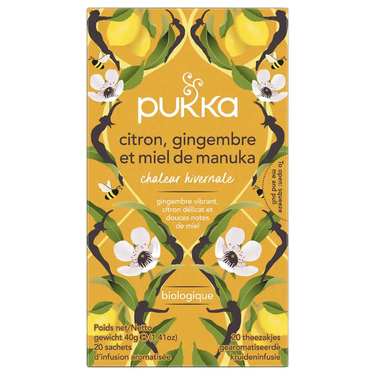 20 Sachets d'infusions bio - Citron gingembre miel - Pukka