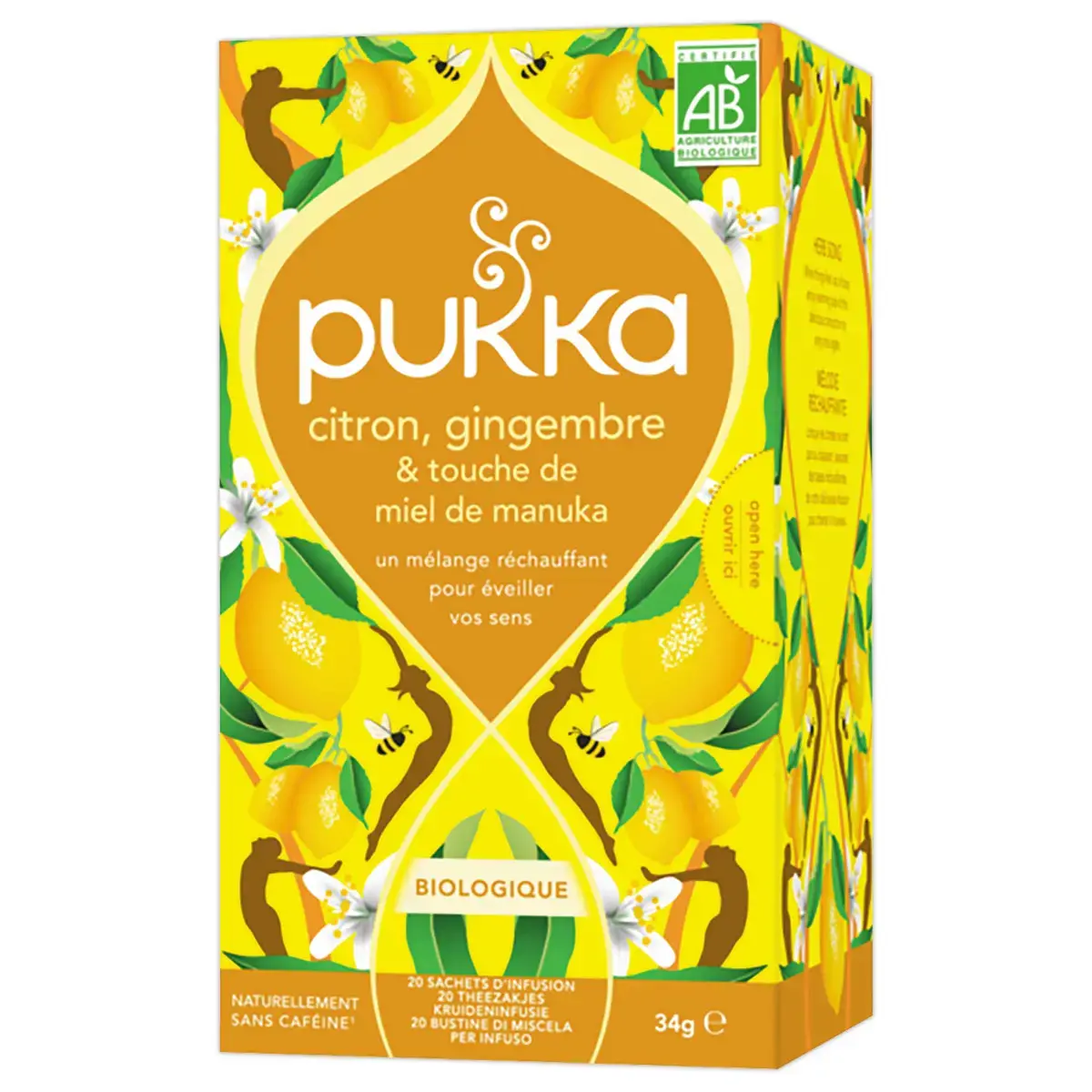 20 Sachets d'infusions bio - Citron gingembre miel - Pukka