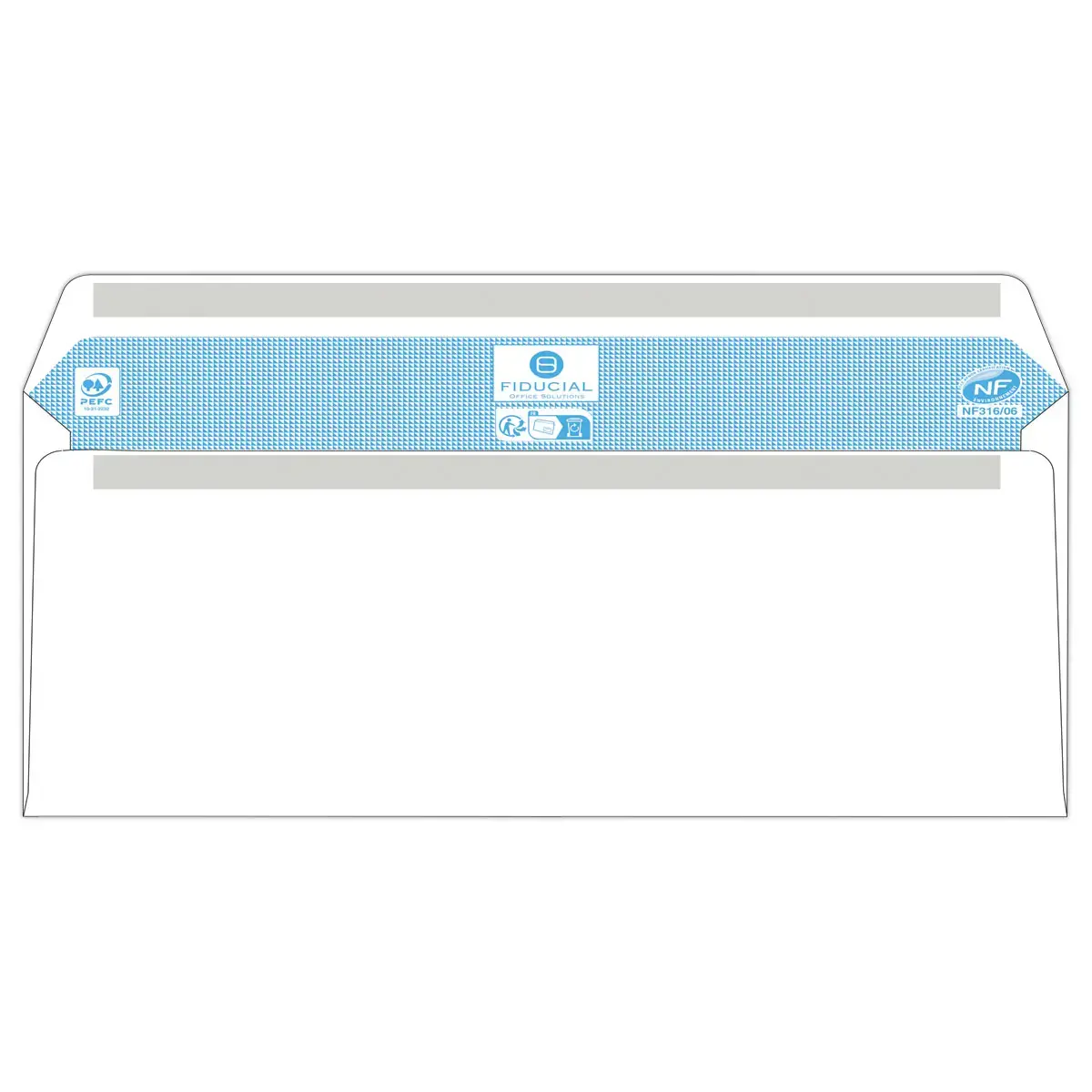 500 enveloppes blanches 114x229 fen 40x11080 gr autocollantes Fiducial