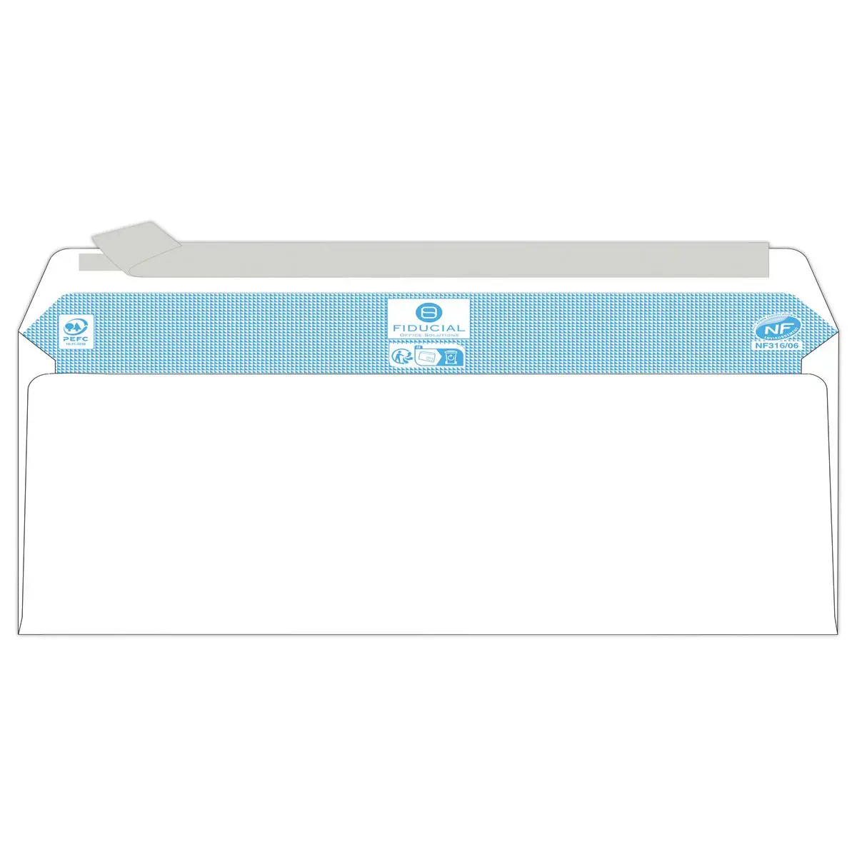 500 enveloppes blanches 114x229 80 gr siliconée Fiducial