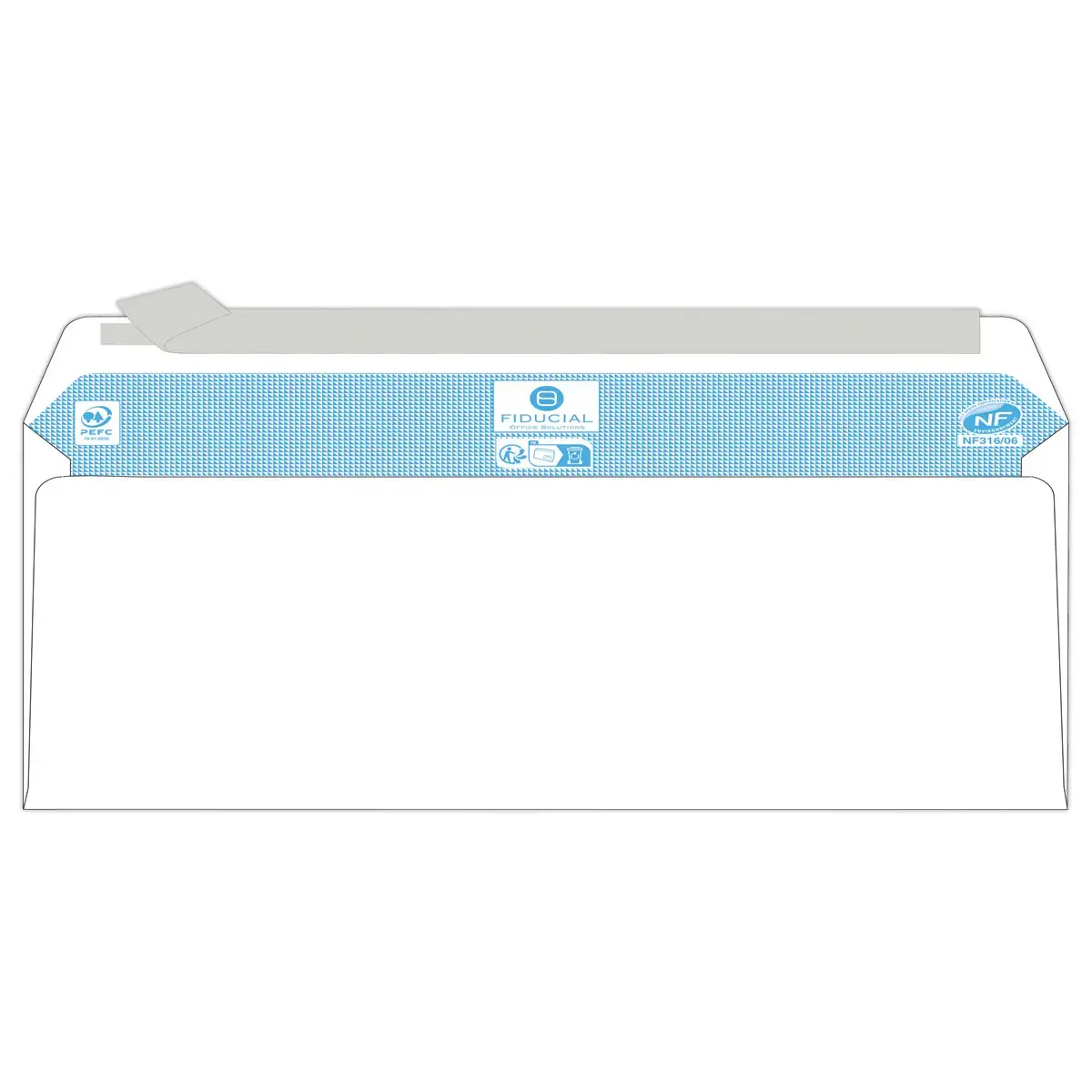500 enveloppes blanches siliconées 114x229 80g avec fen 40x110 Fiducial
