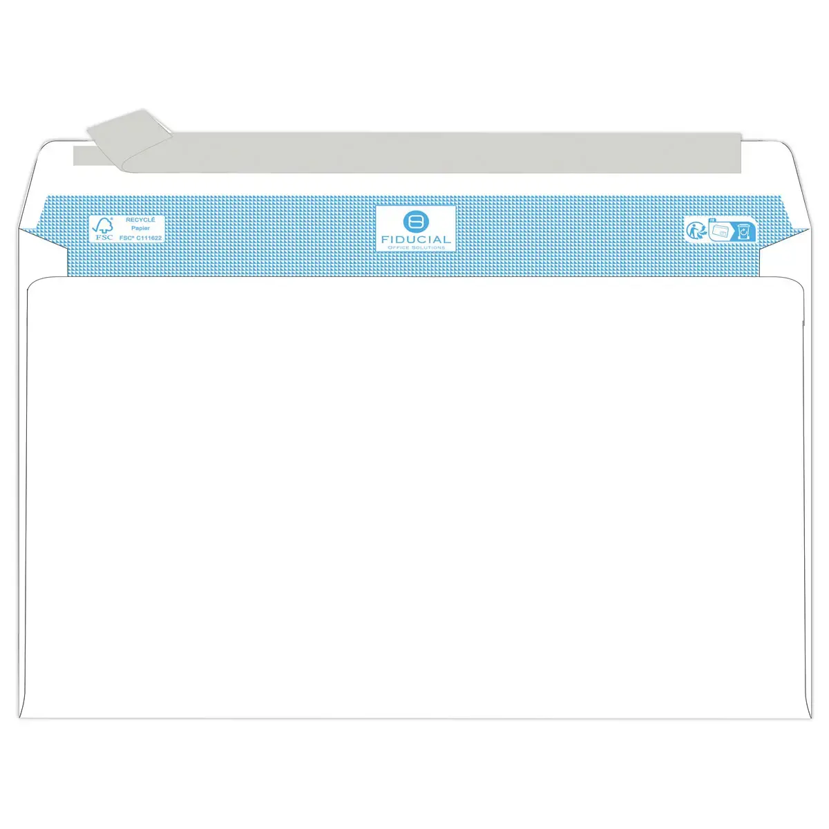 500 Enveloppes blanches recyclées 162 x 229 - 45 x 100 - 80 g - Bande siliconée - Fiducial