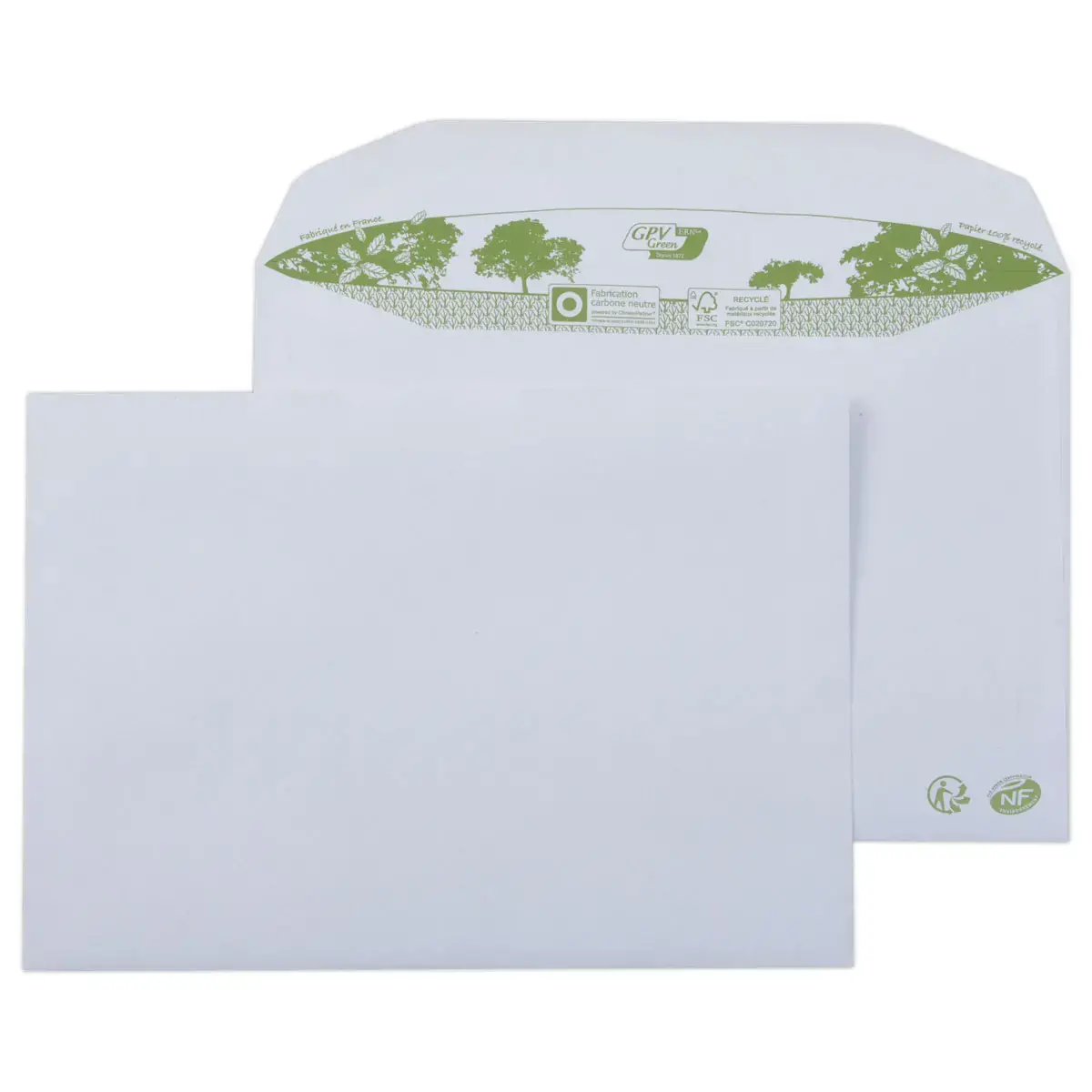 500 enveloppes MSPA extra blnches 162x229 mm 100% recycl 80g bande gommée