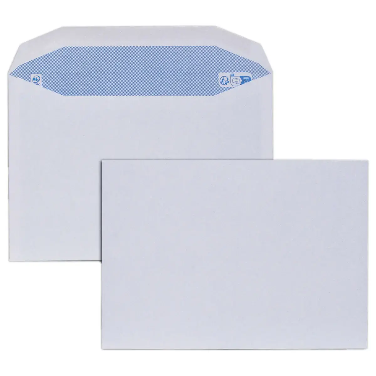 500 enveloppes MSPA blanches 162x229 80 g fermeture gommée