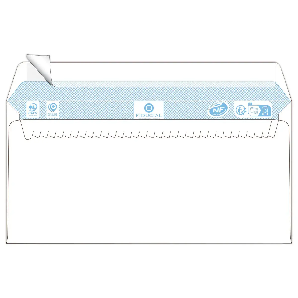 500 Enveloppes blanches 110 x 220 - 80g - Bande silicon&eacute;e - Fiducial 