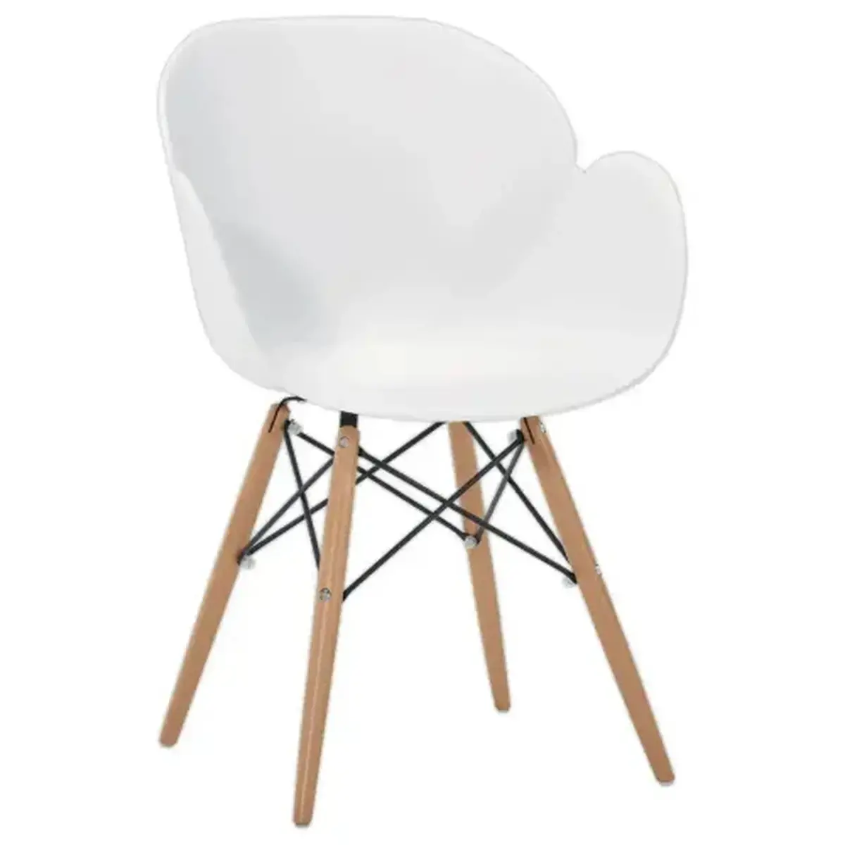 2 fauteuils PETALES pied hêtre assise blanche montés