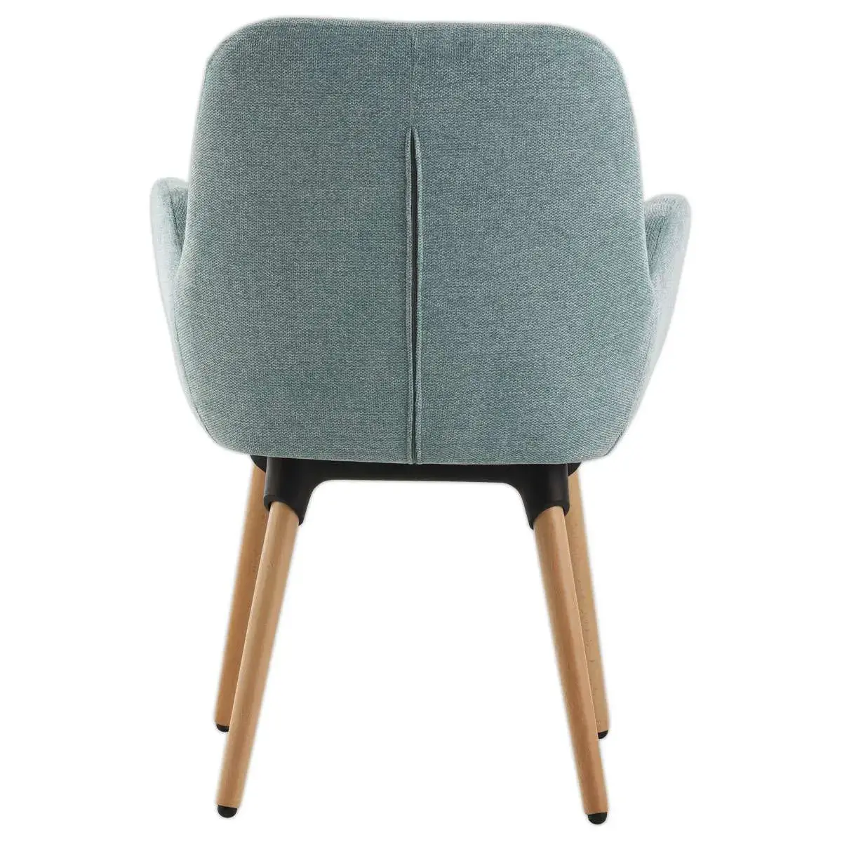 2 Fauteuils Tissu bleu 4 pieds bois vernis mont&eacute;s 