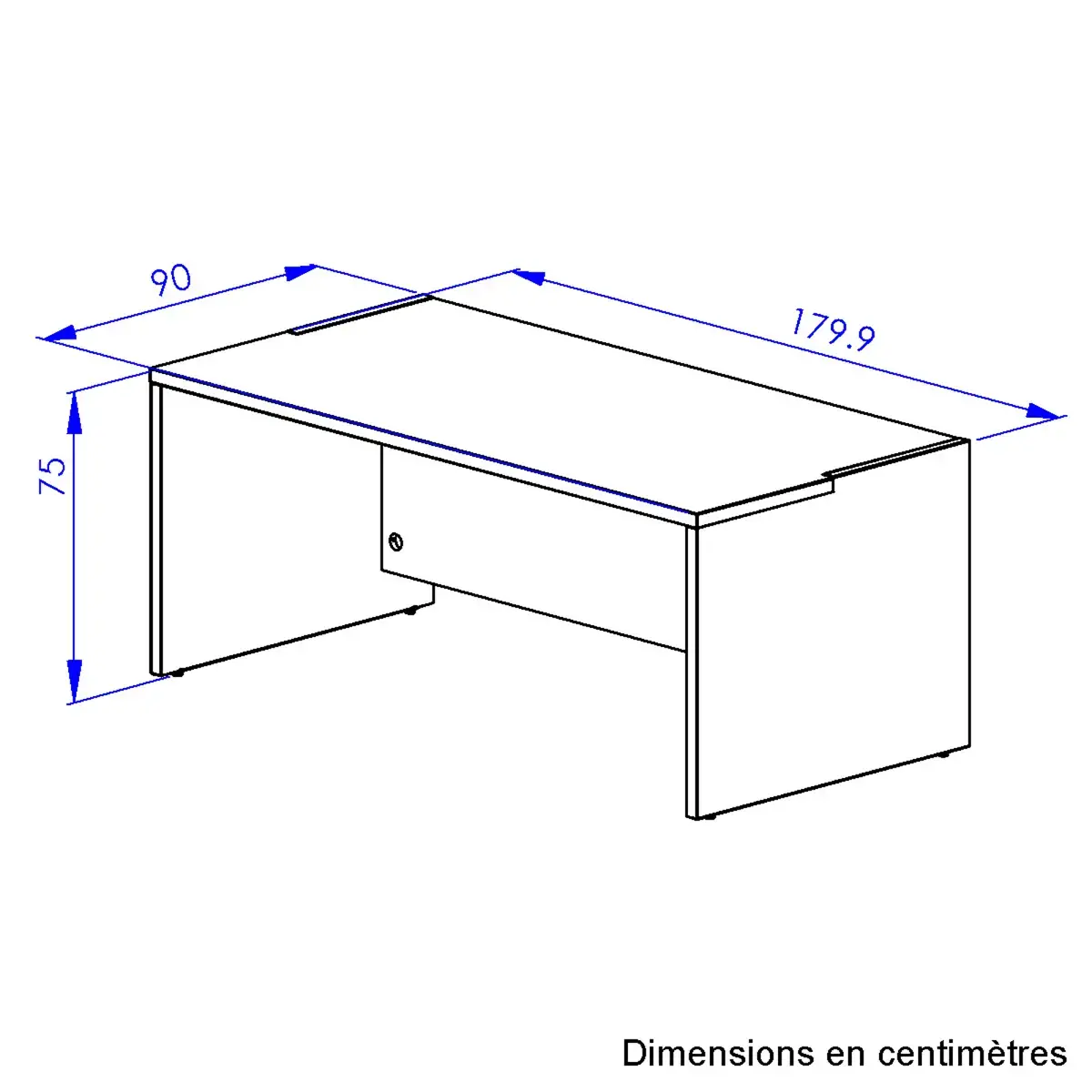 Bureau BARI 180 cm ch&ecirc;ne du bocage mont&eacute; 