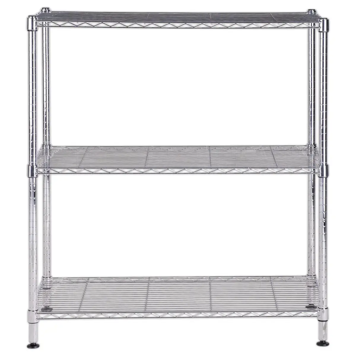 Etagère multifonction 3 niveaux L90 x H90 cm gris métal acier