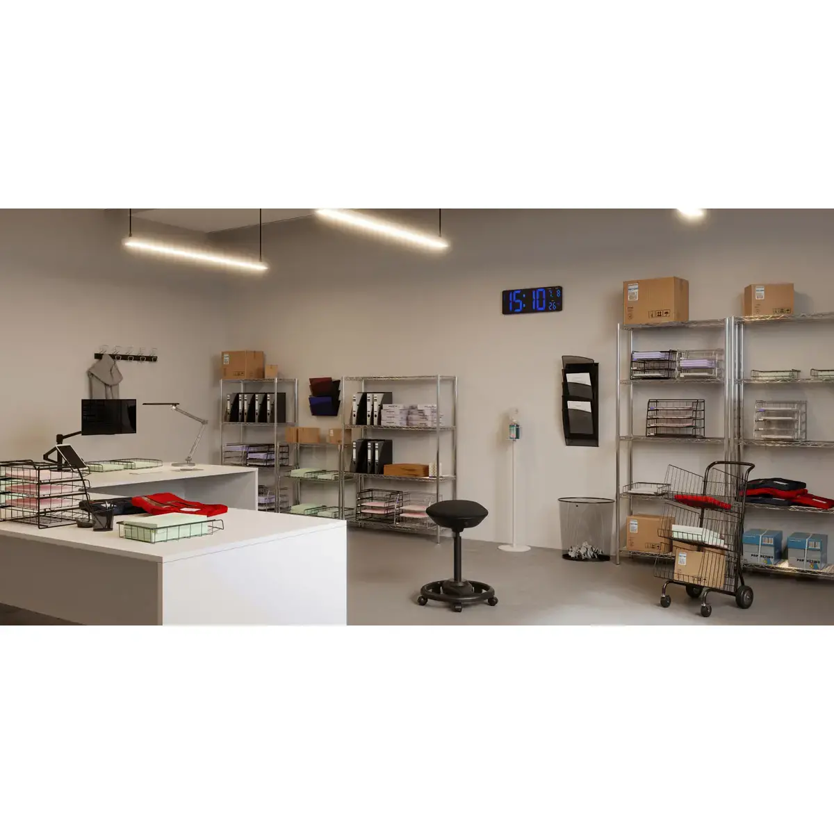 Etagère multifonction 3 niveaux L90 x H90 cm gris métal acier