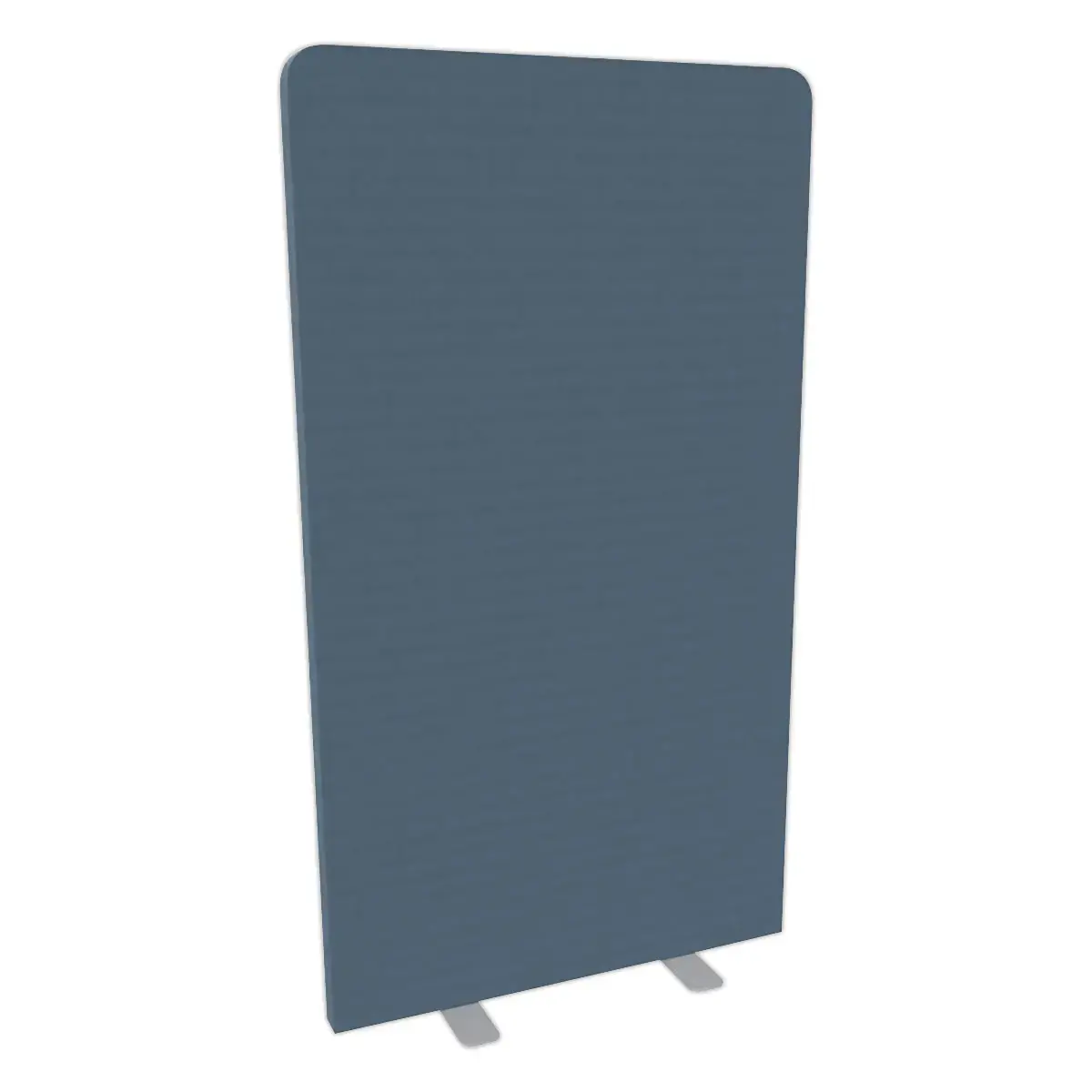Cloison acoustique tissu gris pied plat argent 180 x 100 cm monté