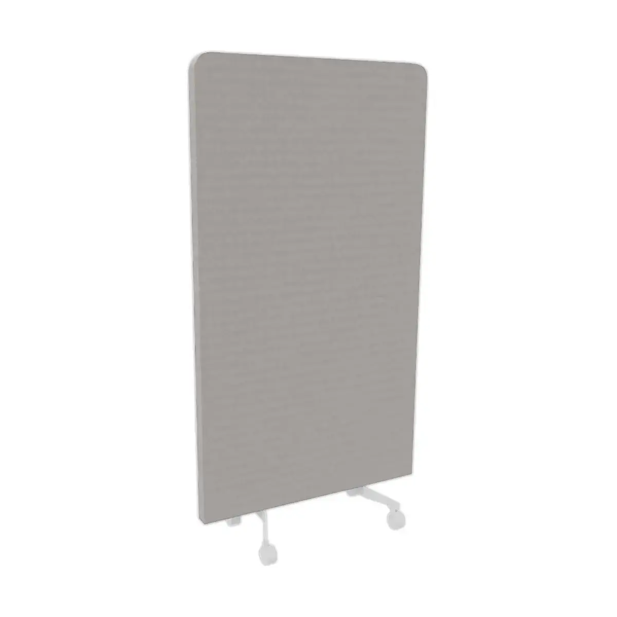 Cloison acoustique tissu gris roulettes blanc 190 x 100 cm montée