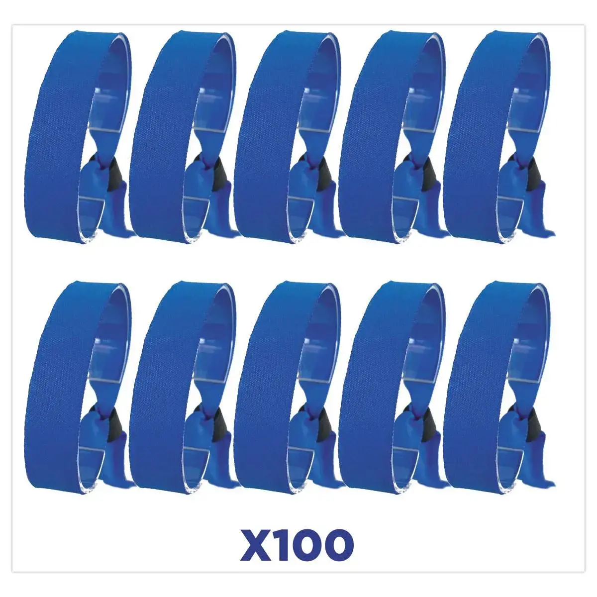 100 bracelets en tissu bleus 