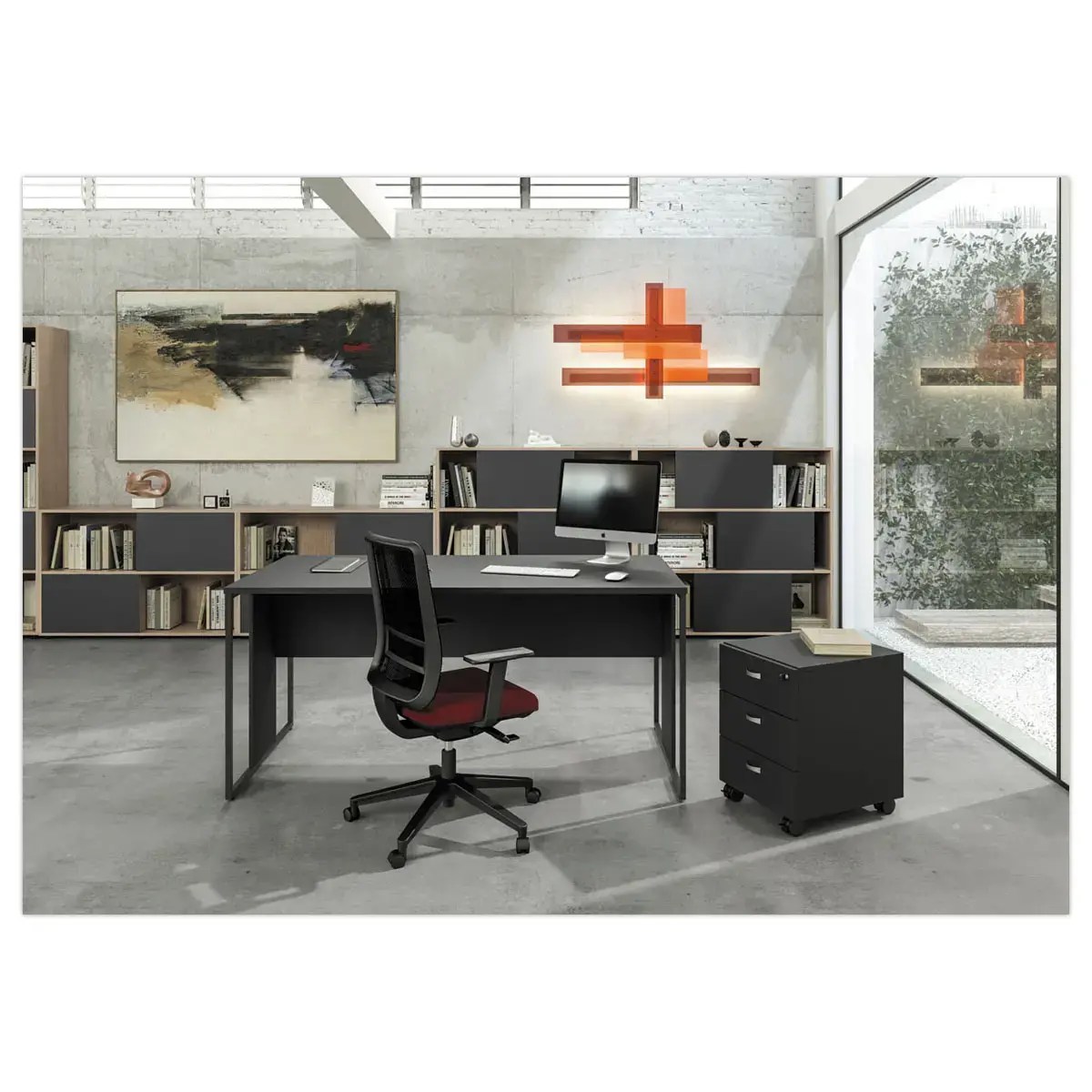 Bureau BELGRADE 140 x 80 blanc pieds blanc mont&eacute; 