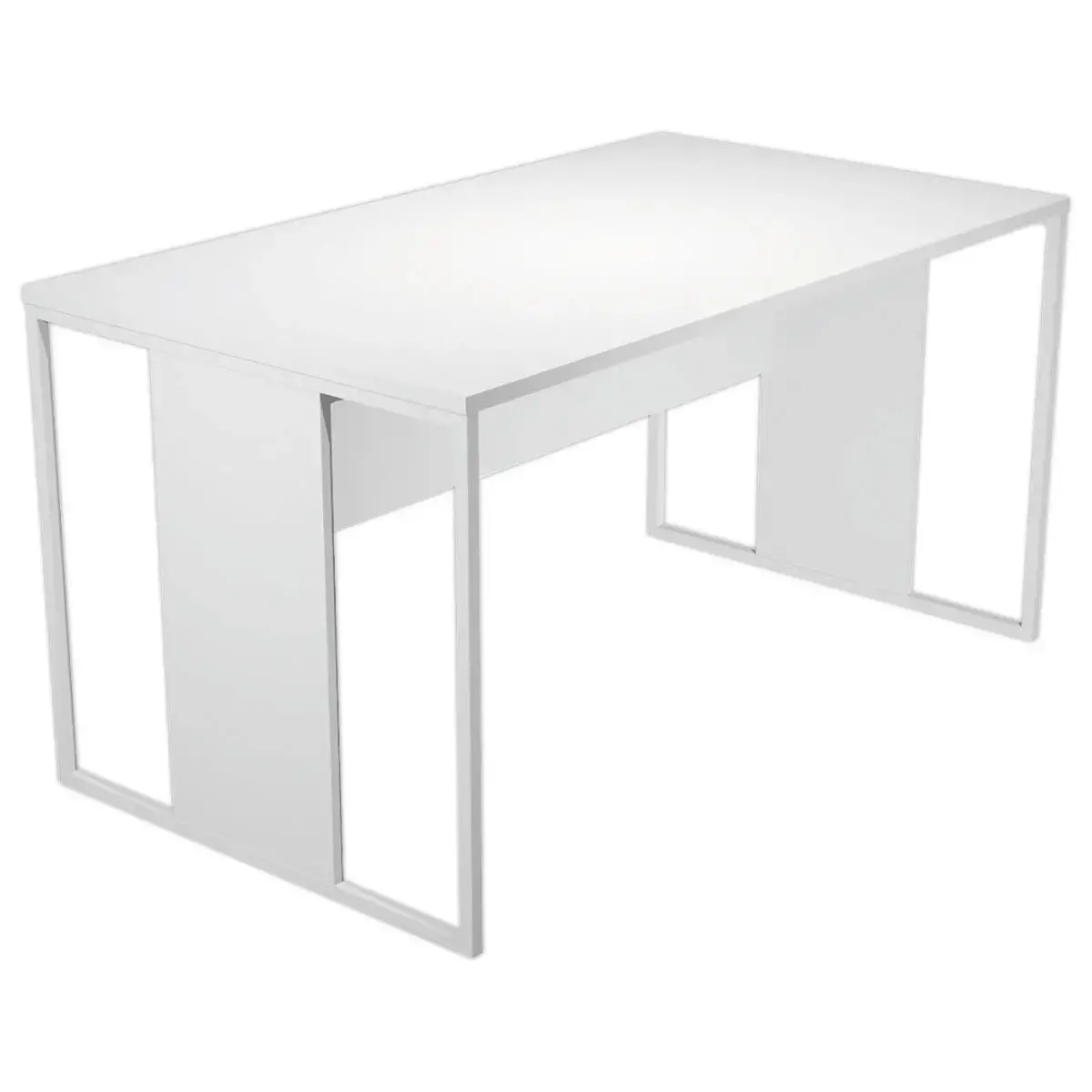 Bureau BELGRADE 160 x 80 blanc pieds blanc monté