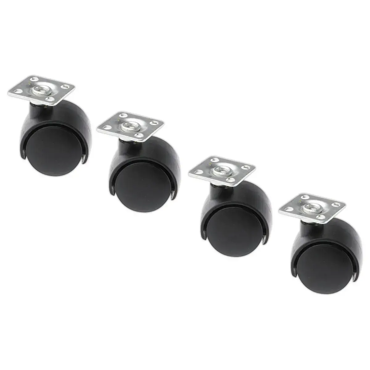 4 Roulettes noir pour les rangements à cases MAXICOLOR montées