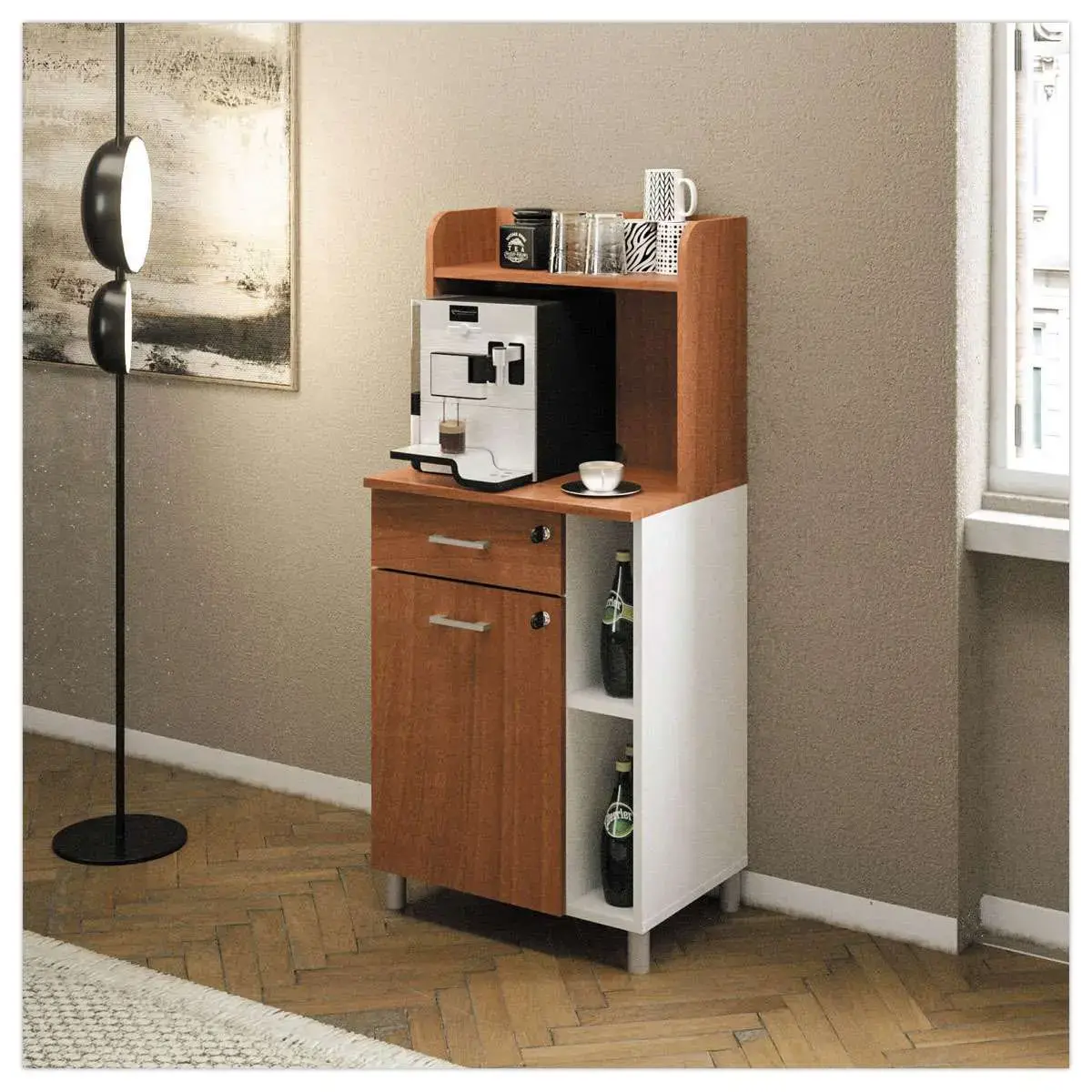 Meuble de rangement pour pause caf&eacute; aulne mont&eacute; 