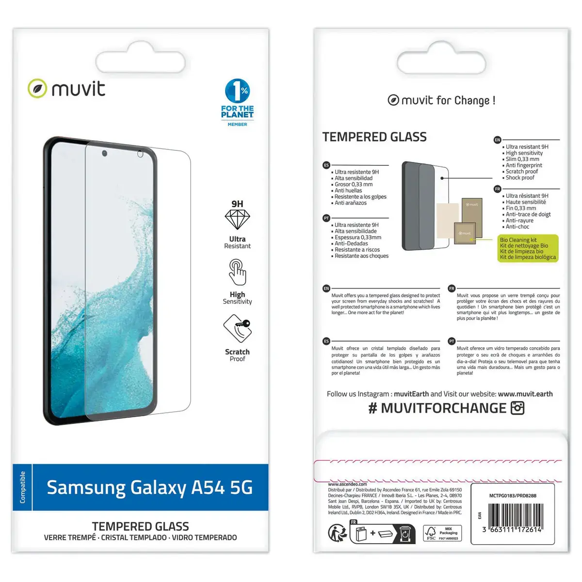 Verre tremp&eacute; pour Samusung GALAXY A54 