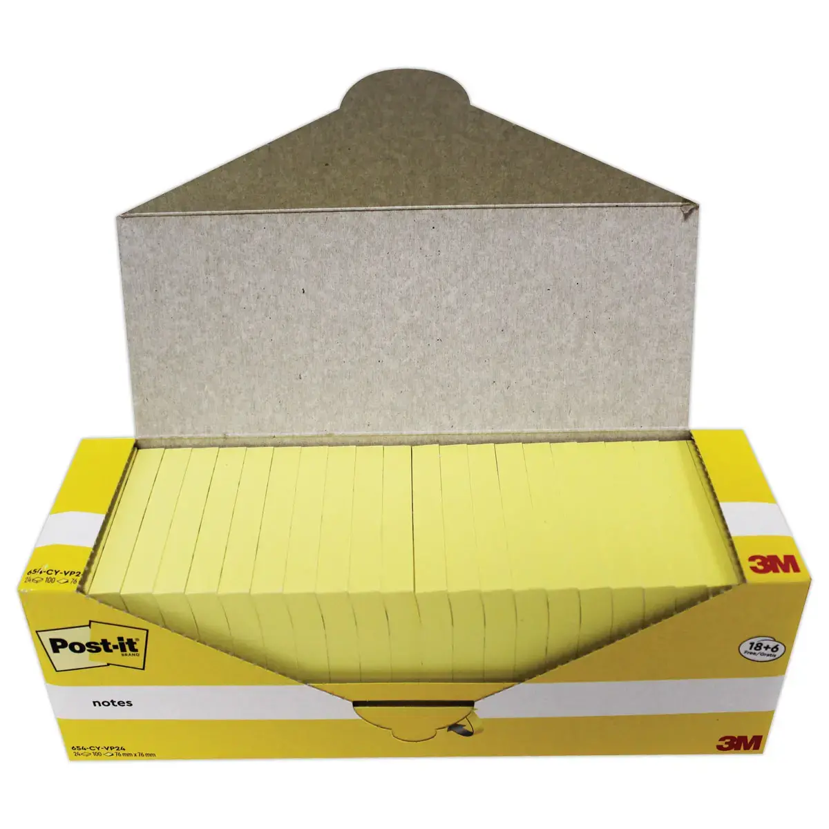 24 Notes repositionnables (18 blocs + 6 offerts) - 100 feuilles - 76 x 76 mm - POST-IT 
