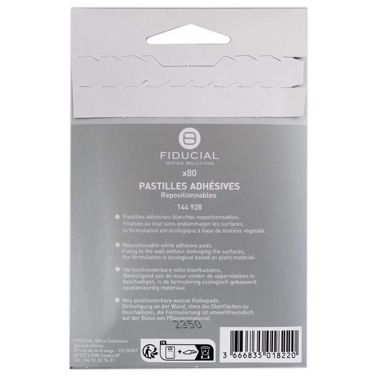 &Eacute;tui de 80 pastilles adh&eacute;sives repositionnables d'origine naturelle - 