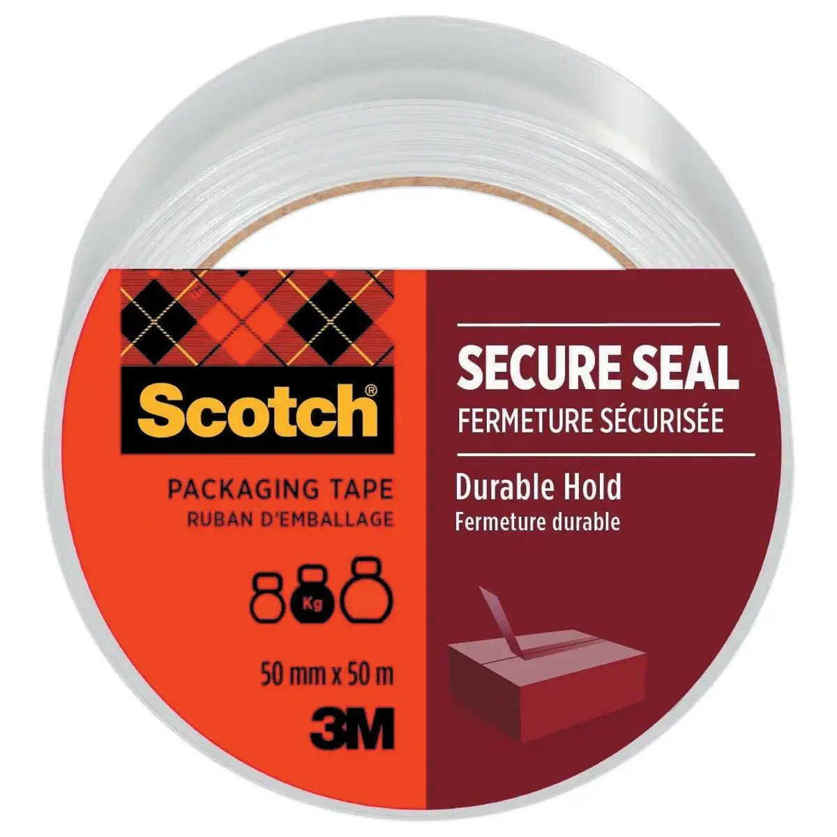 Ruban d'emballage Scotch® SECURE SEAL50 mm x 50 m Transparent