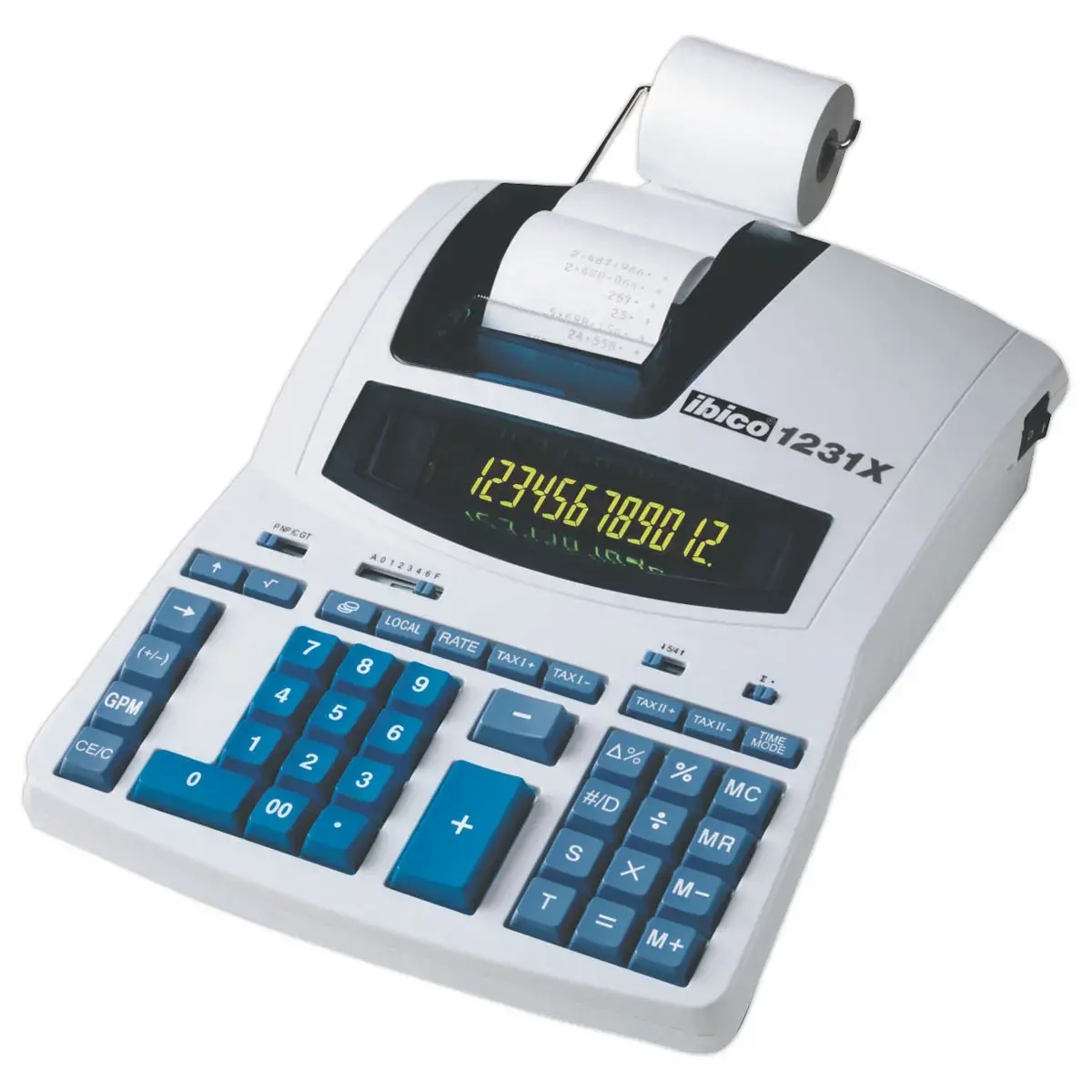 Calculatrice imprimante professionnelle 1231X Ibico Blanc/bleu