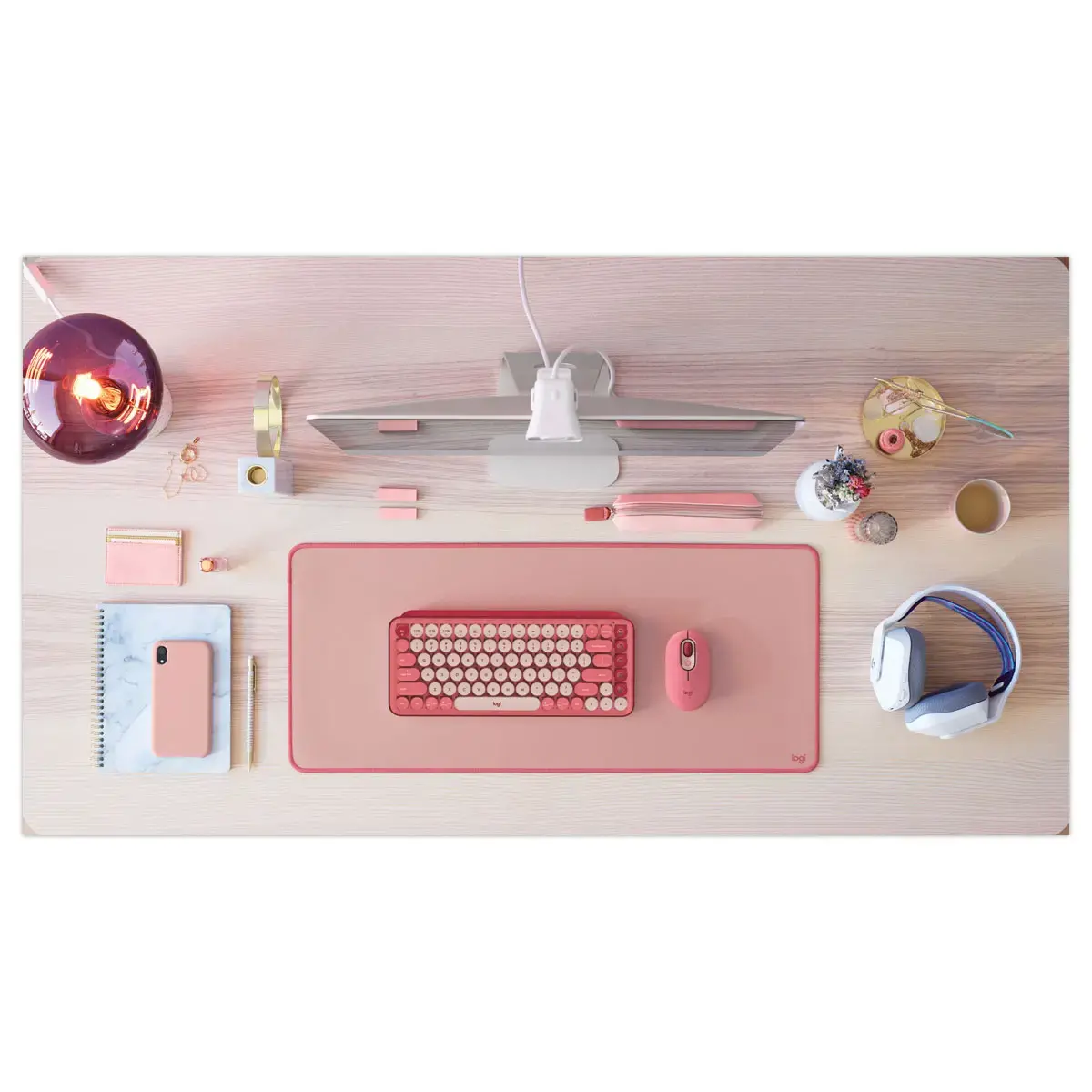 Tapis de souris sous-main Taille L Studio Series Rose - LOGITECH
