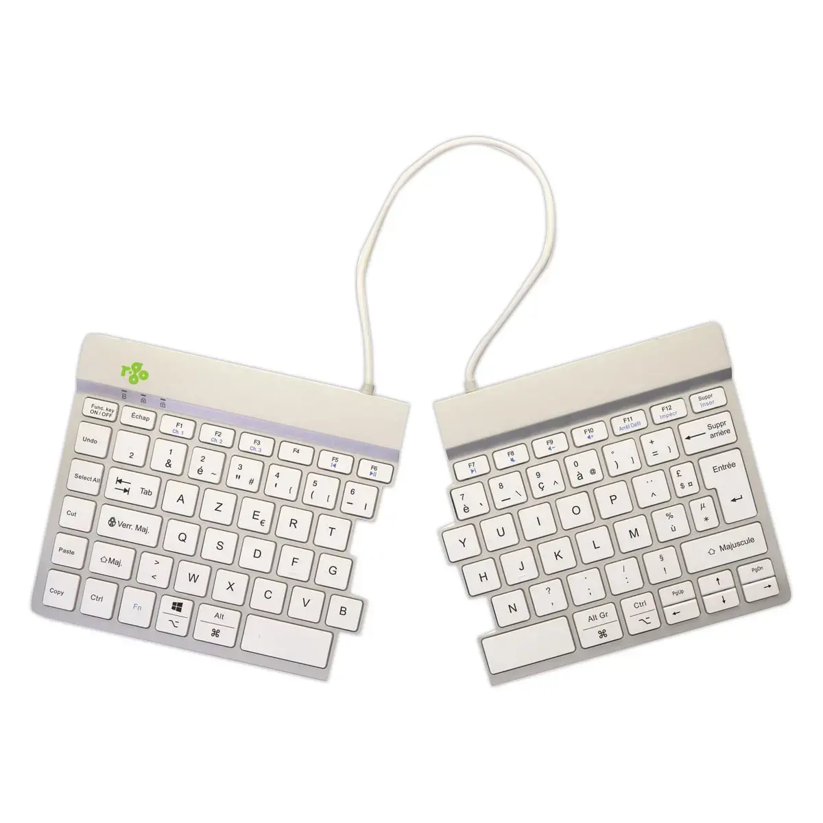 Clavier ergonomique Split Break blanc