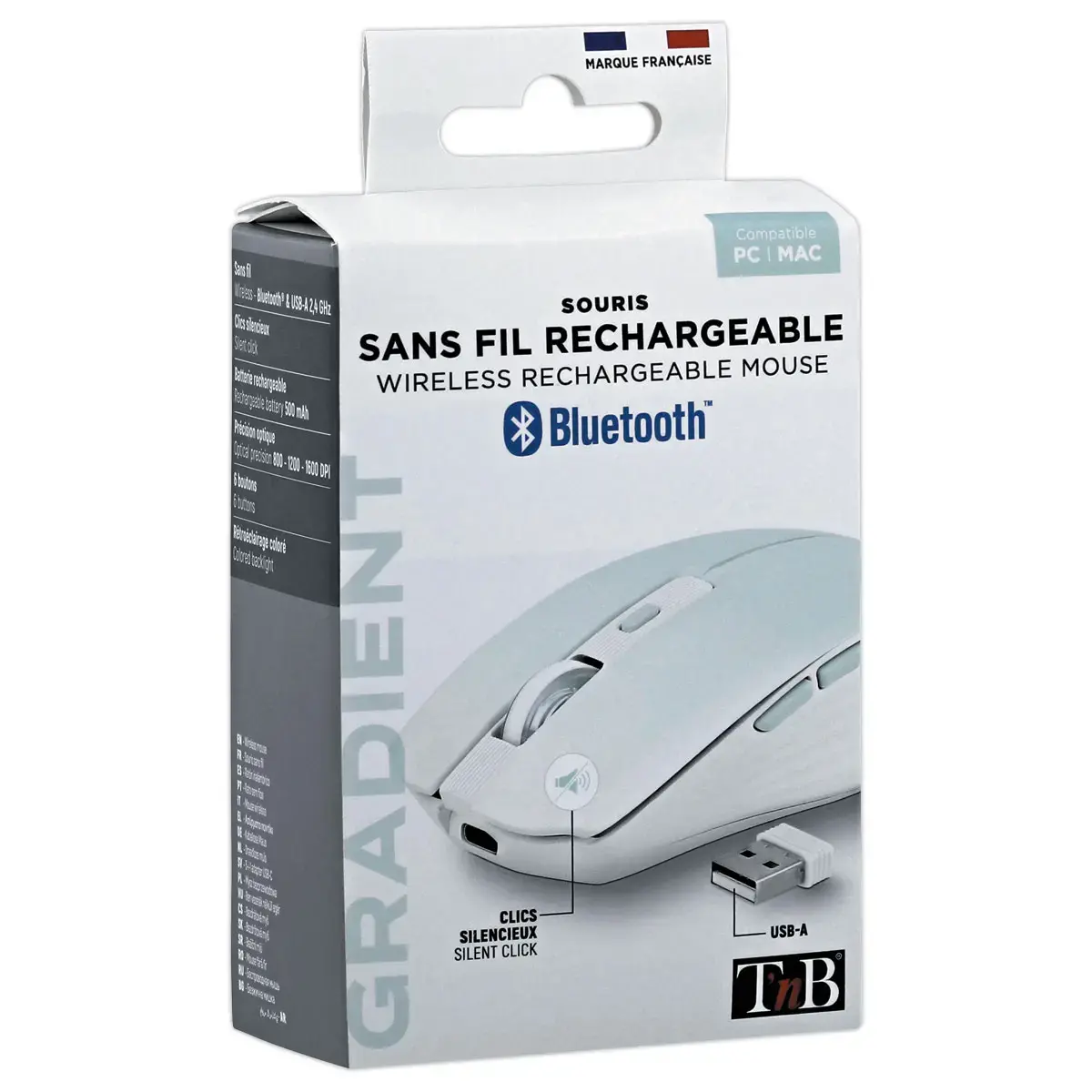 Souris gradient Dual Connect - Sans fil - Bleu - T'NB