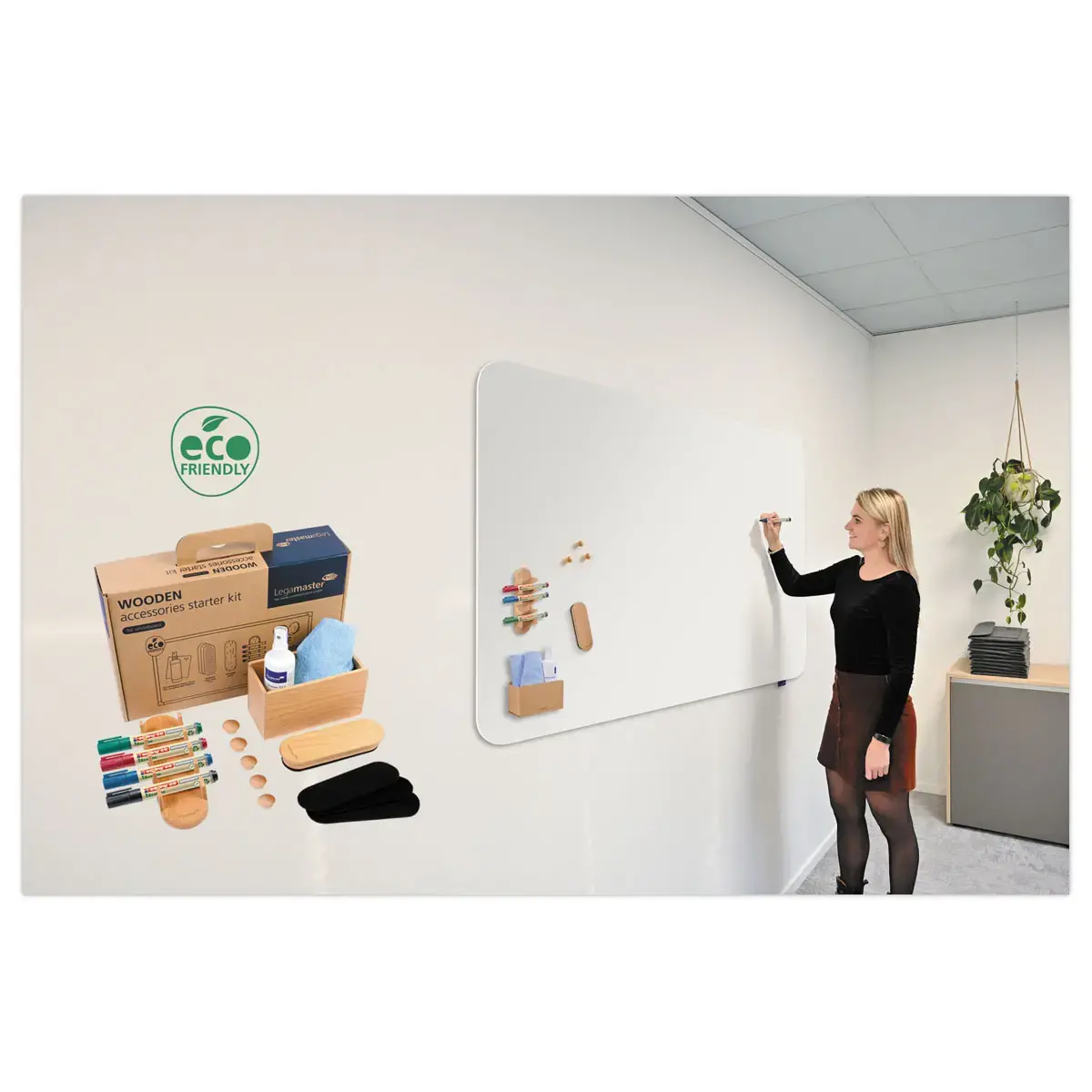 Kit d'accessoires Wooden pour tableau blanc - 17 pièces - Bois FSC® - LEGAMASTER