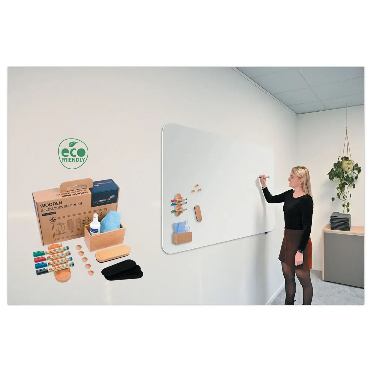 Kit d'accessoires Wooden pour tableau blanc - 17 pièces - Bois FSC® - LEGAMASTER
